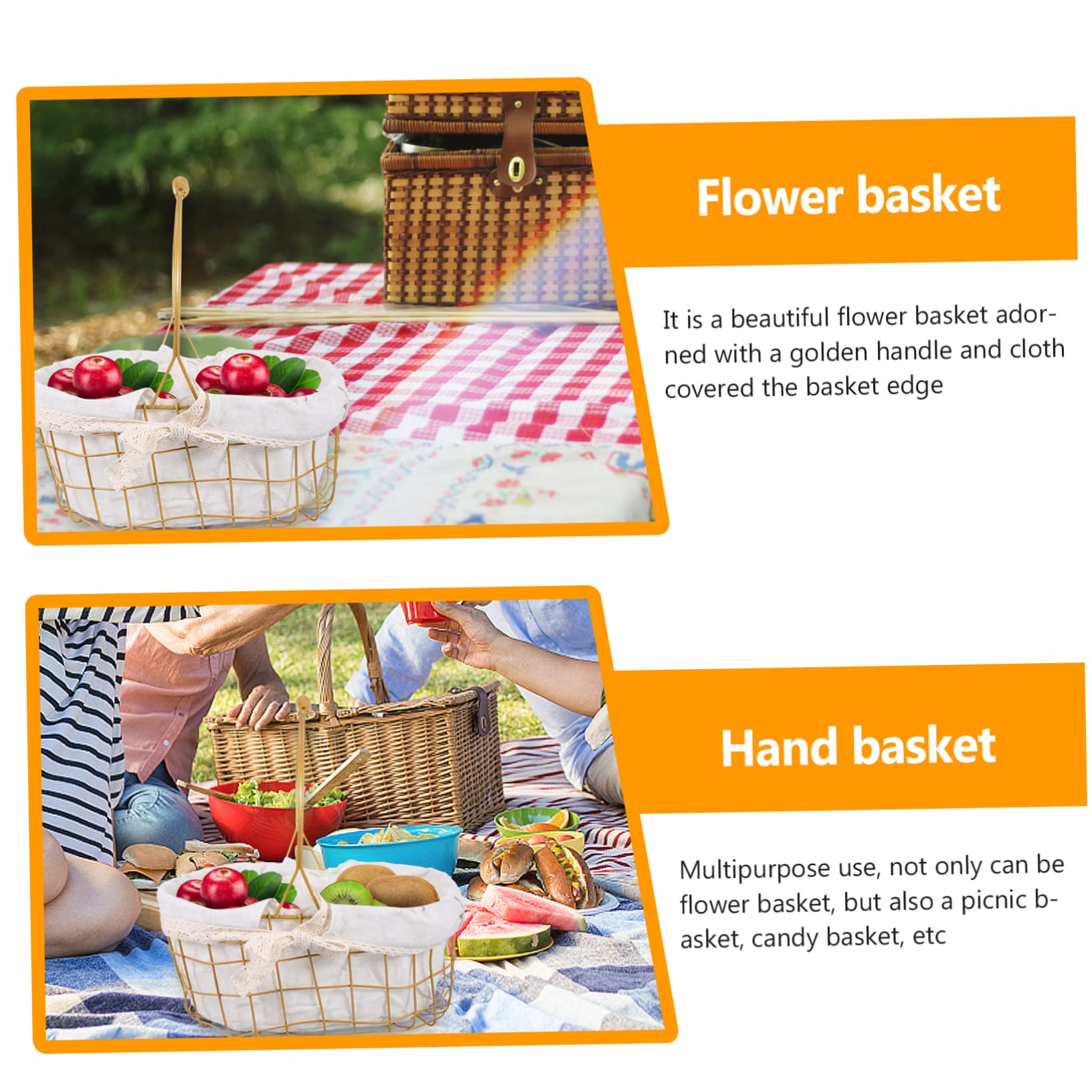 Cesta De Portátil Cesta De Flores De Mano Resistente y Ecológica Para Eventos