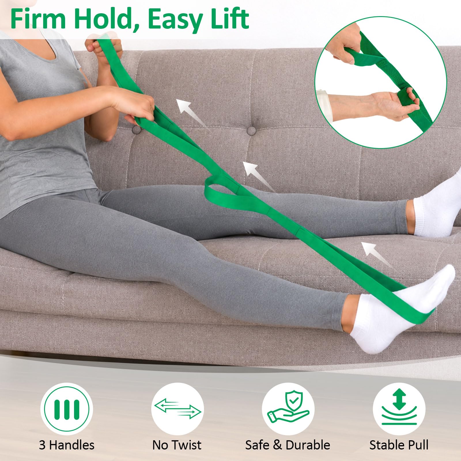 45" Leg Lifter Strap After Knee Surgery Hip Replacement with Multi Loops — Amazon image 5