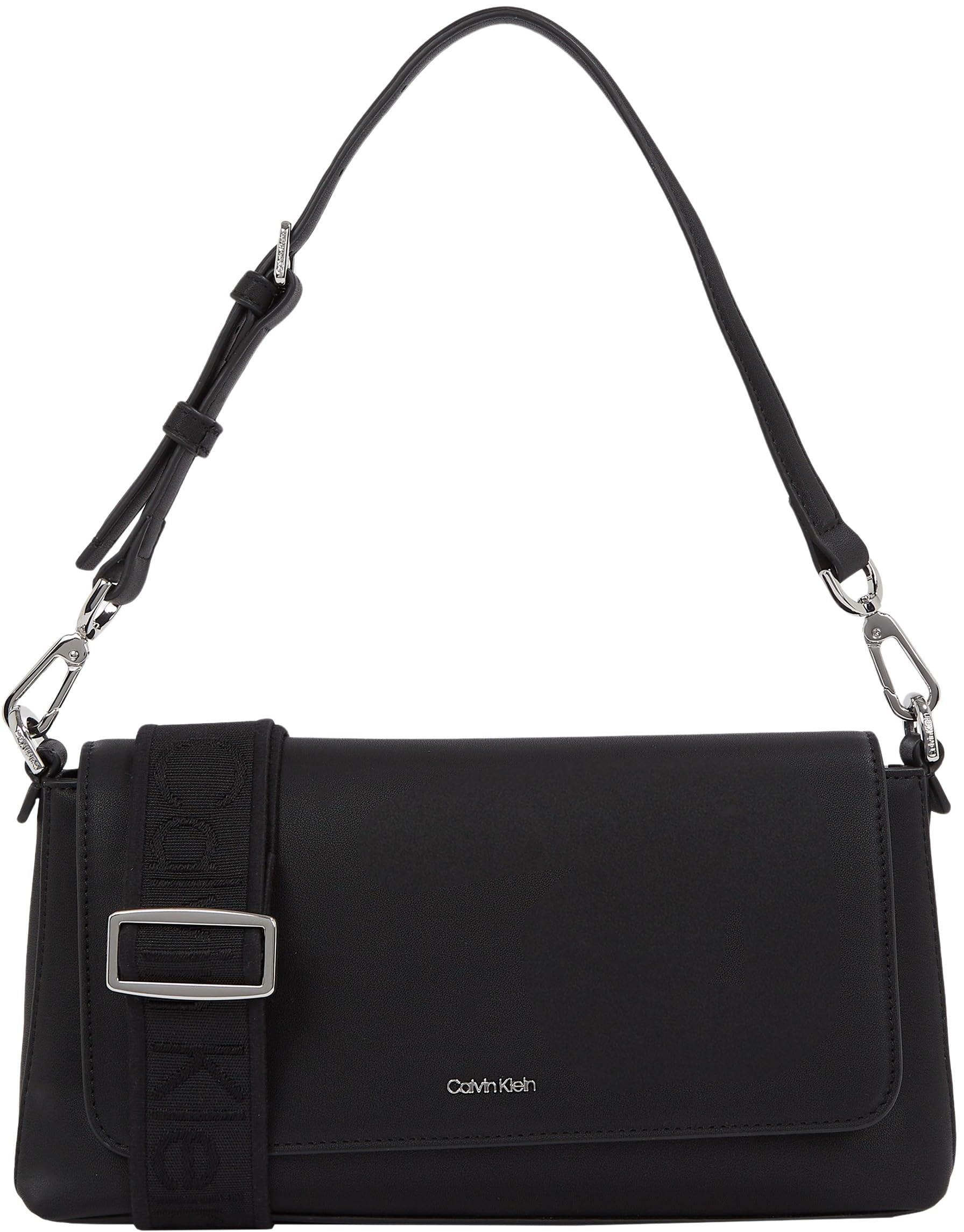 Calvin Klein Damen Schwarz Wandelbare Schultertasche