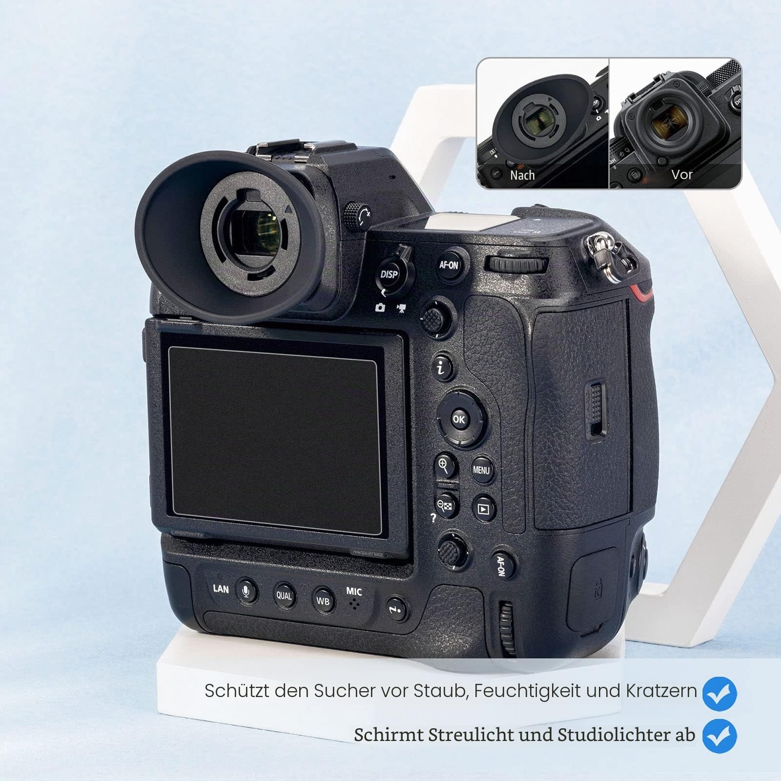 JJC Weiche Silikon-Augenmuschel Okular für Nikon Z 9, Z 8, Z9 Z8 spiegellose Kamera ersetzt Nikon DK-33