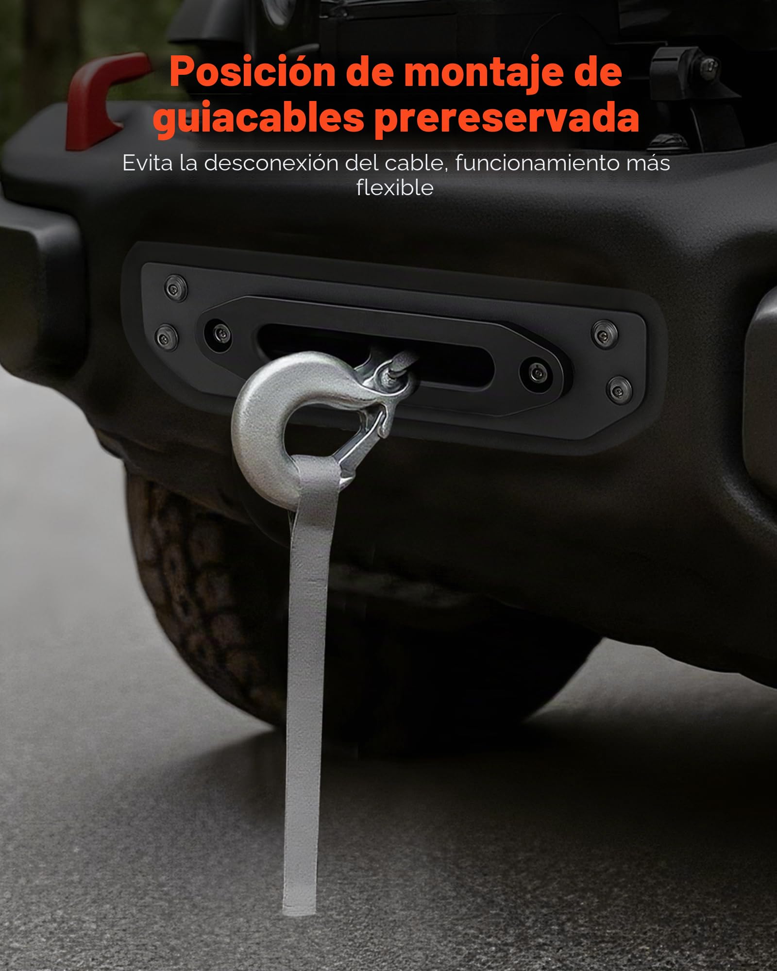 VEVOR Soporte de Cabrestante, Soporte de Enganche de Remolque para Modelos Jeep Wrangler JL/JLU y Gladiator JT Seleccionados (2018-2023), Diseño de 2 Orificios Capacidad de 5443 kg, Negro