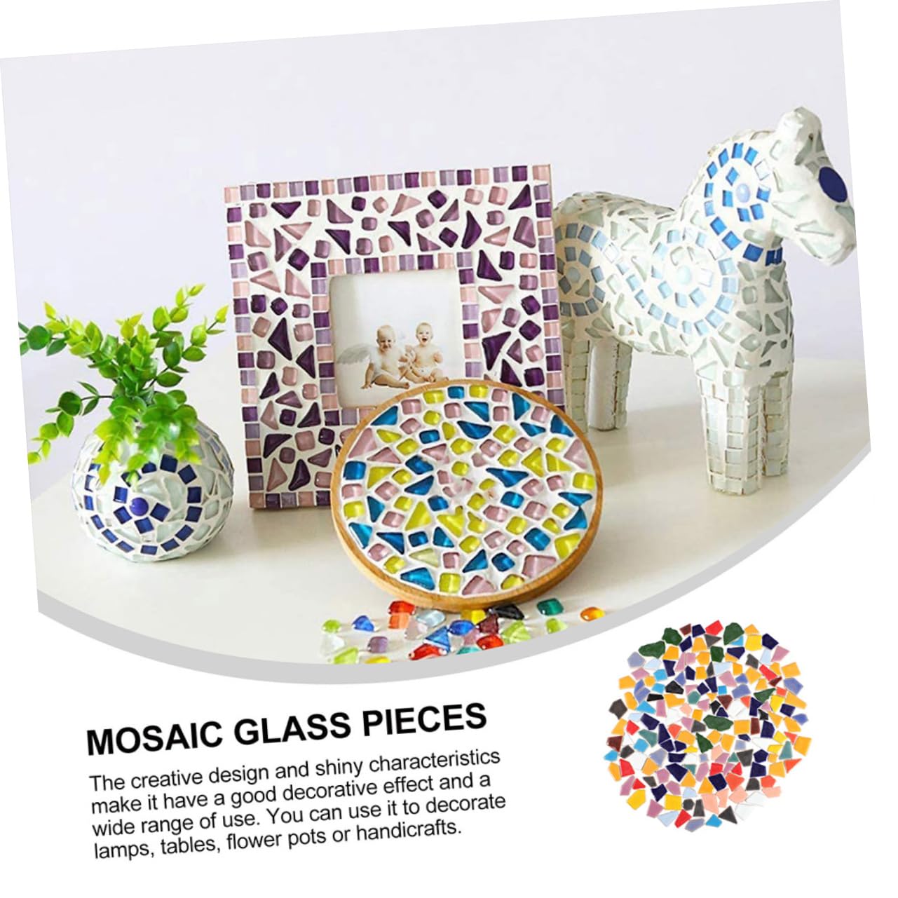 Piastrelle di Mosaico in Ceramica Fai da Te 500g, Sacchetto | Decorazione Casa e Giardino, Pezzi Irregolari Artigianali, Facili da Usare e Resistenti