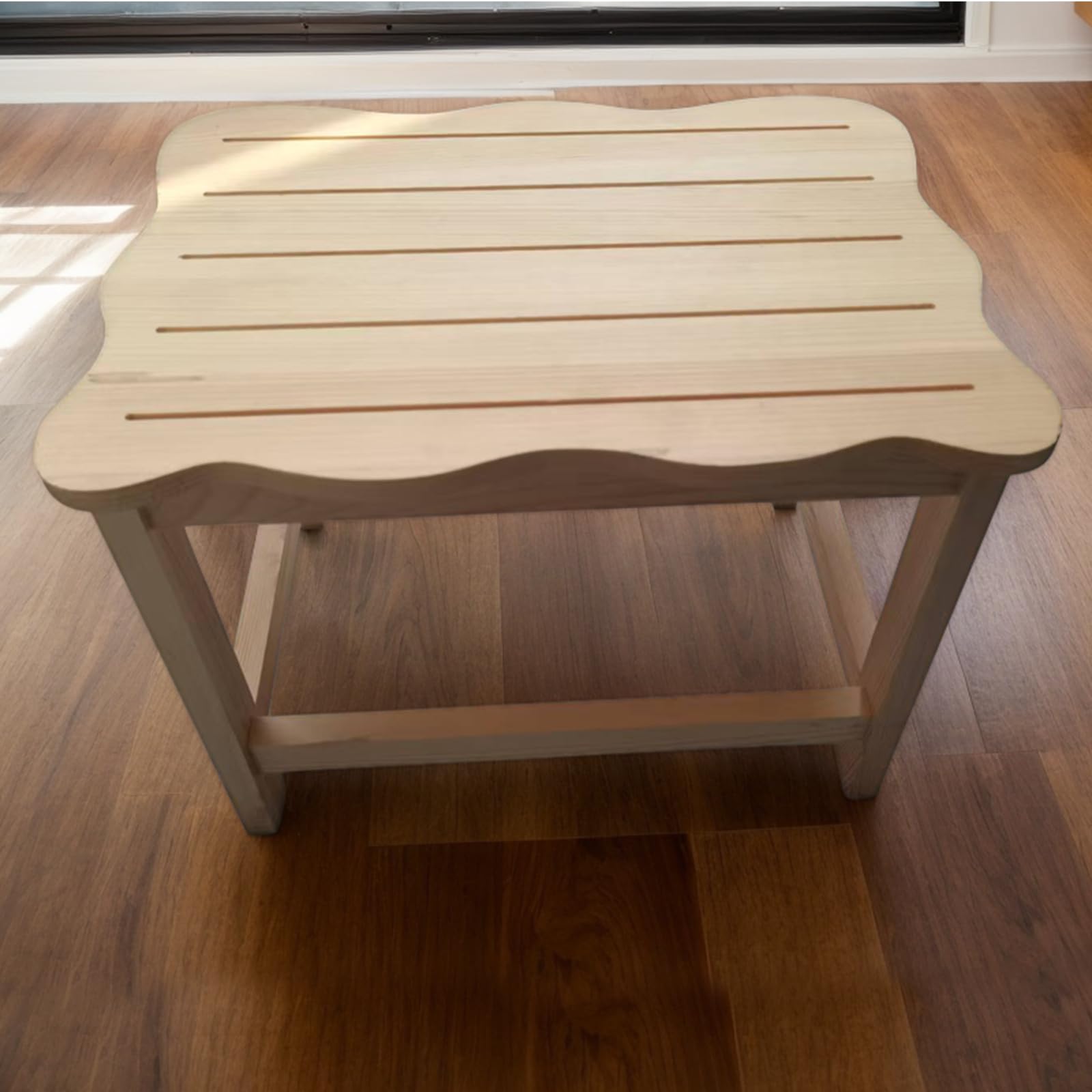 Toddler Step Stool, Solid Wood Step Stool Foot Stool, Portable Step Ladder with Non-Slip Surface, Natural Color, Suitable for Bathroom Living Room Bedroom Setup(Natural Color)