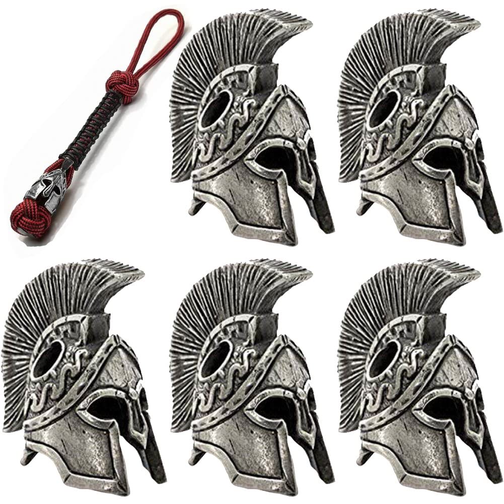 Baokuan Silver 6 Pcs Vintage Helmet Charms Paracord Bead Lanyard Charms For Bracelet Keychain Diy Jewelry Making Accessories