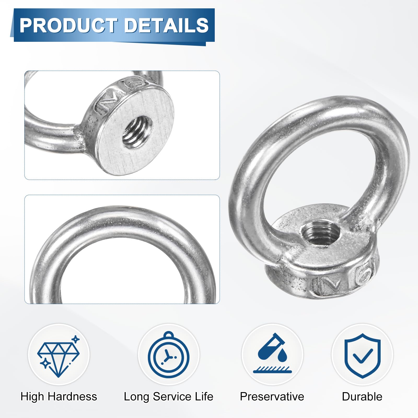 M METERXITY 10-Pack M6 Lifting Eye Nut - Image 2