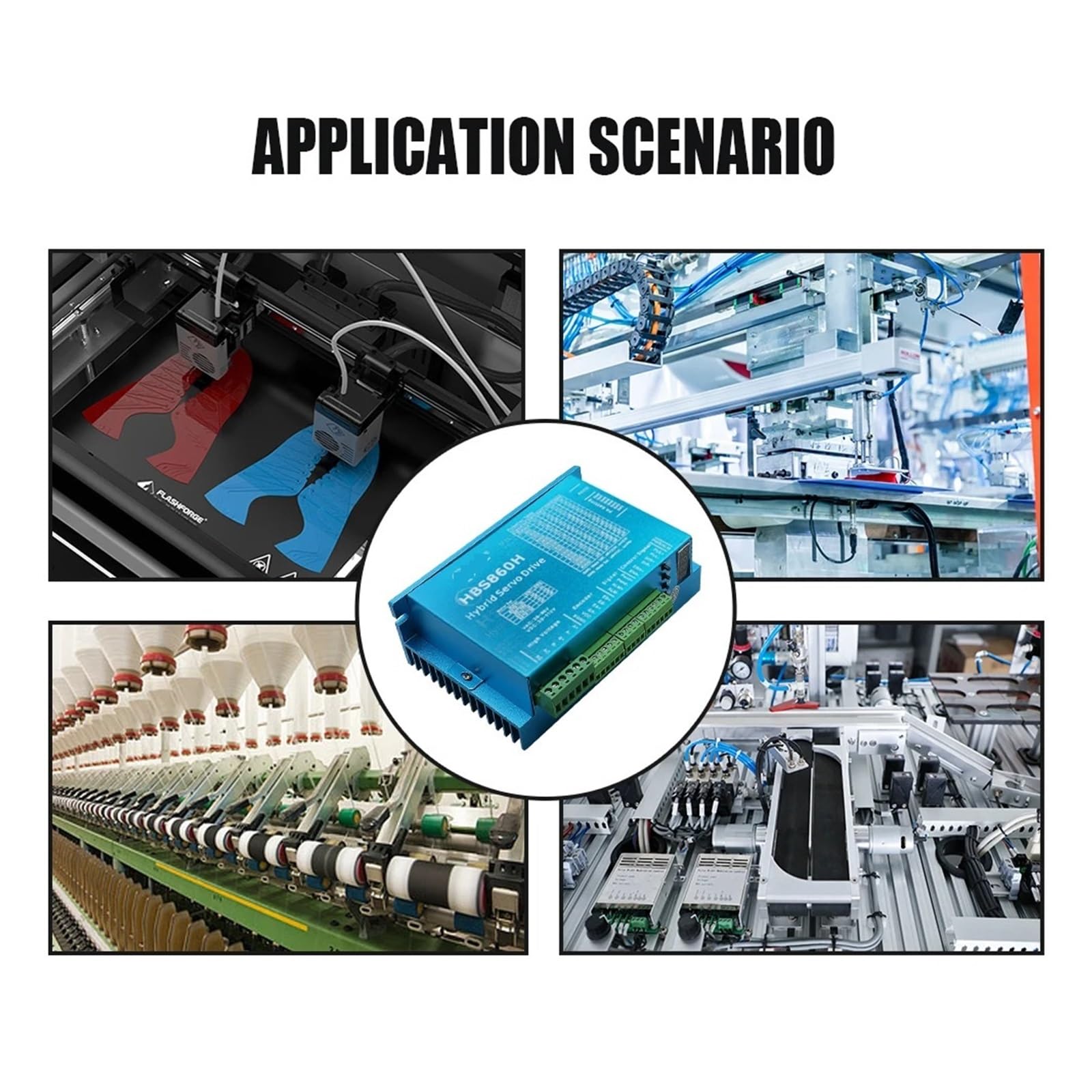 motortreiber HBS860H Hybrid-Servomotortreiber AC20-80V oder DC24-100V 8.0A 0-200-kHz-Encoder 1000-Zeilen-Lüfteranzug for Nema34-Motor mit geschlossenem Regelkreis