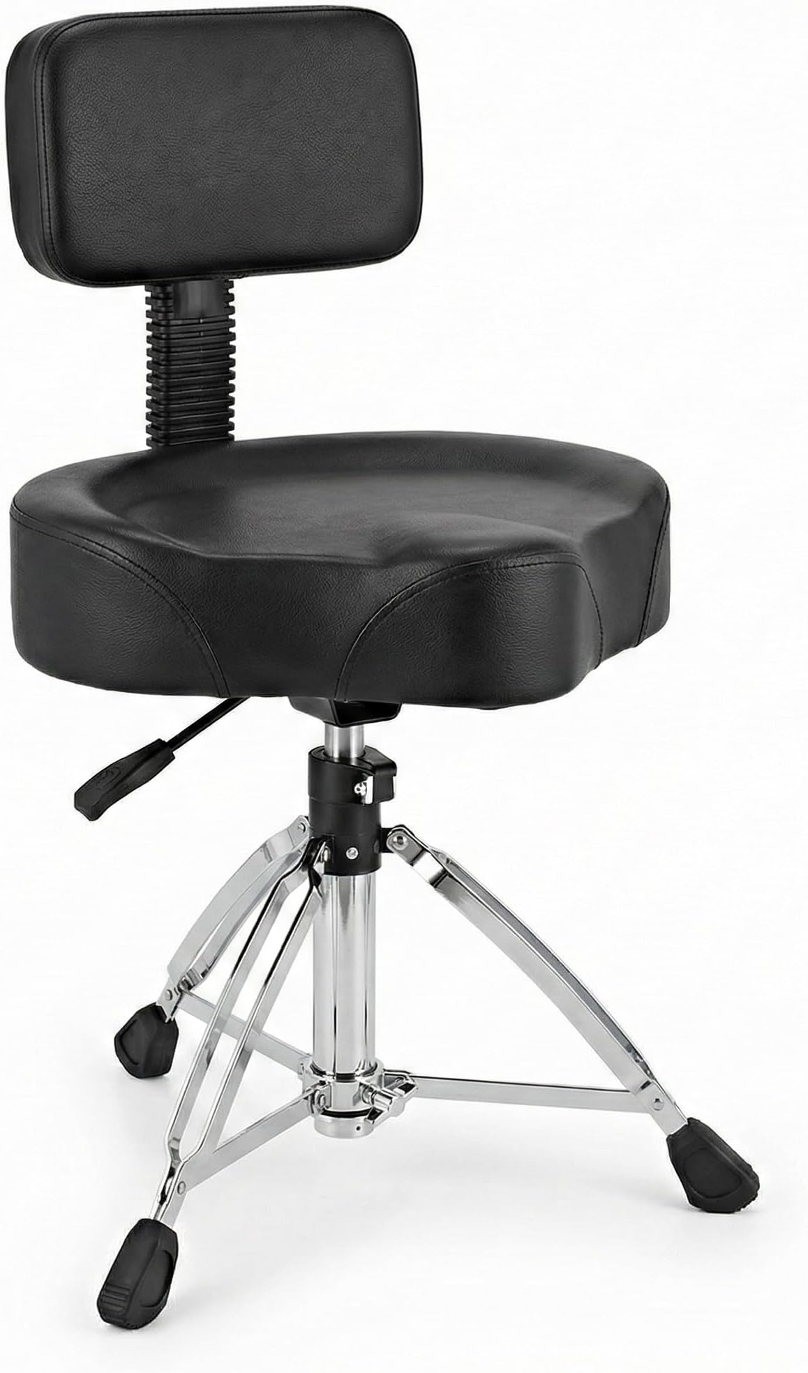 Drum Throne with Backrest Hydraulic Drum Throne Saddle Drum Stool for Lumbar Support, Professional Motorcycle Seat with Adjustable Height, 450lbs Heavy Duty Padded Chair for Adults