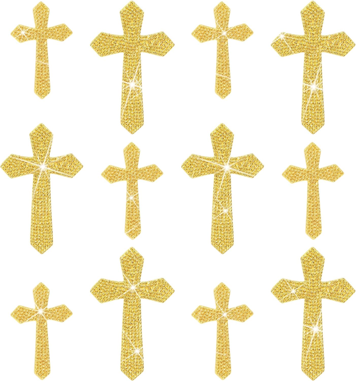 Frienda 8 Pieces Silver Bling Cross Car Decals Waterproof Rhinestone Stickers with Self-Adhesive Backing for Decor Bumper Window Laptops Luggage Car Interior Exterior Window Motorcycle Helmet