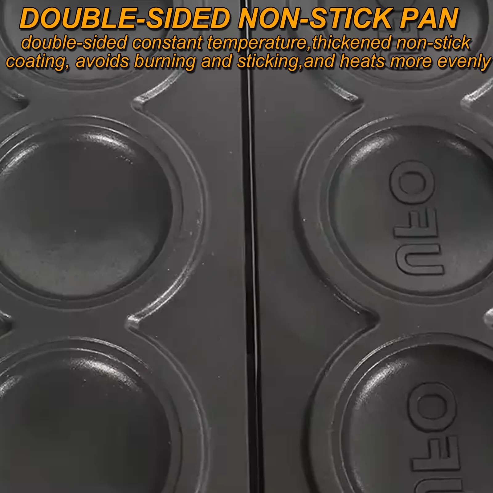 Macchina per waffle commerciale, macchine per snack da 3000 W, macchina per waffle a monete, con rivestimento antiaderente, regolabile da 50 a 300 °C, adatta per la preparazione di dessert fatti