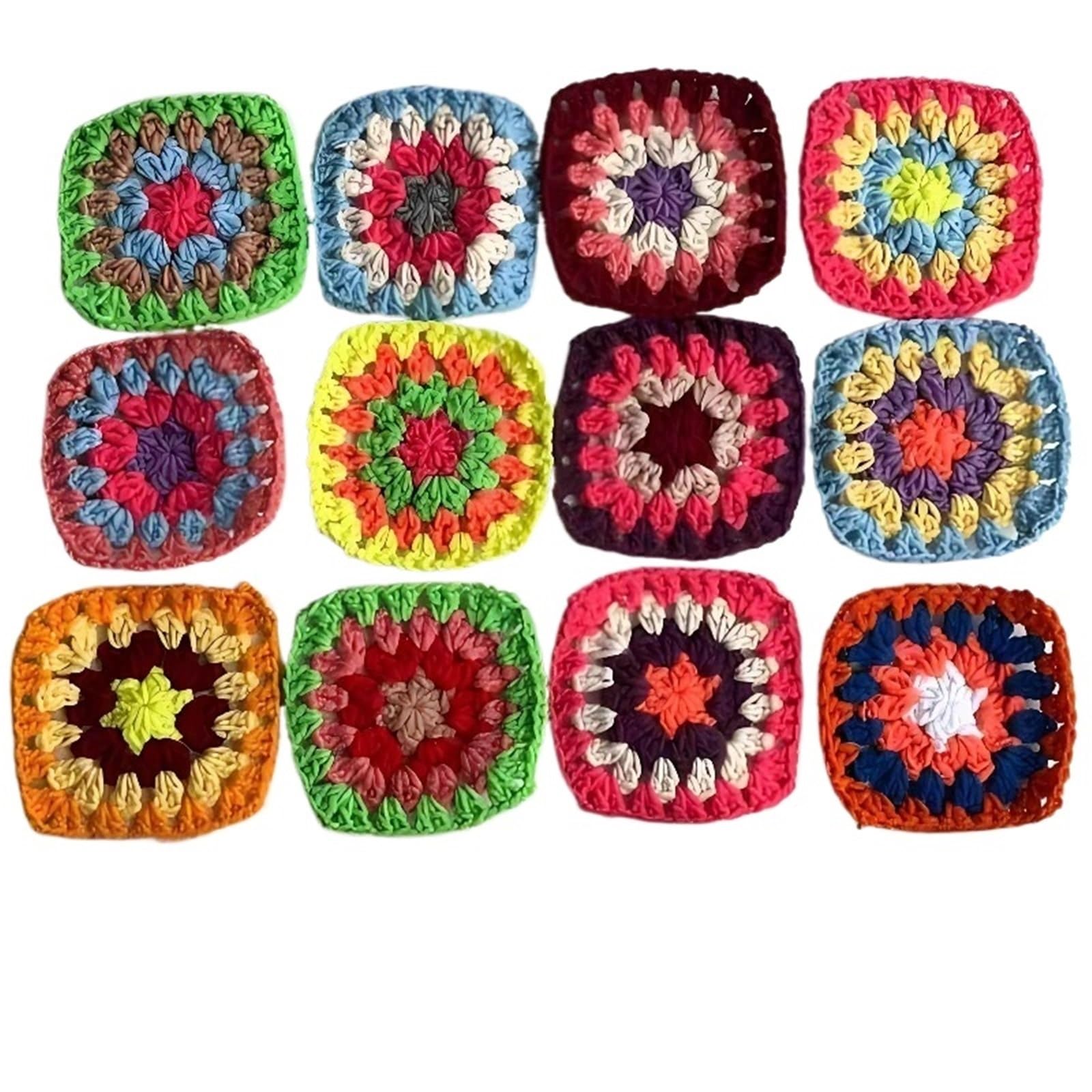 12pcs Handmade Crochet Coasters Set - 6cm Decorative Cup Mats In Random Colors For Home & Event Use