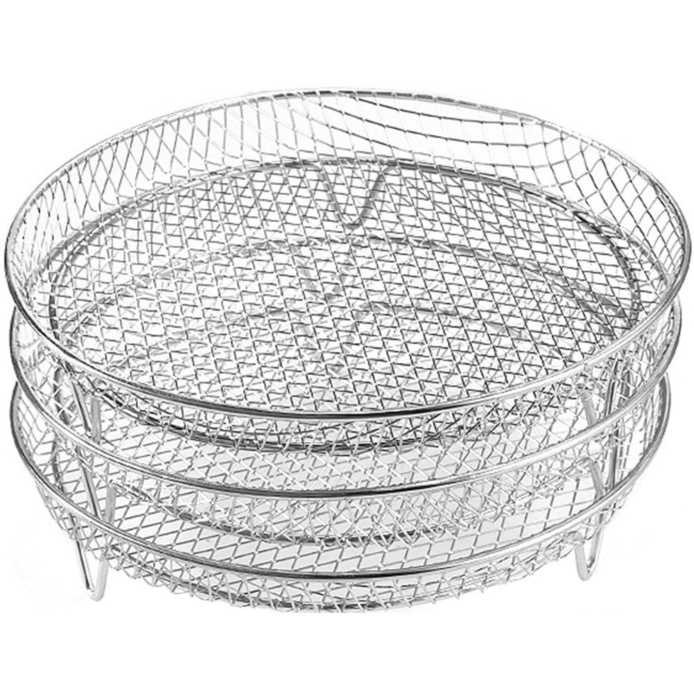 Air Fryer Rack for Air Fryer 3 Stackable Dehydrator Racks Stainless Steel Air Fryer Basket Tray for Oven
