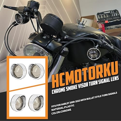 Miniatura 2 de Fundas para Señales de Giro de Motocicleta con Viseras y Bisel Compatibles con Harley Dyna Sportster Softail Touring Street Glide Road King