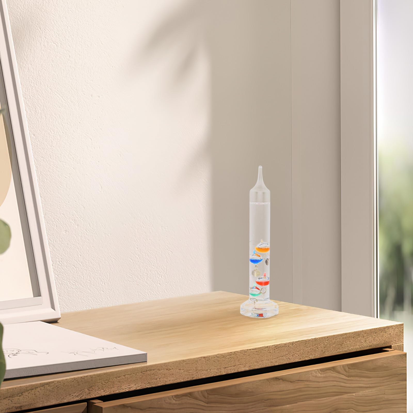 Termómetro de Galileo de Vidrio con Esferas de Colores