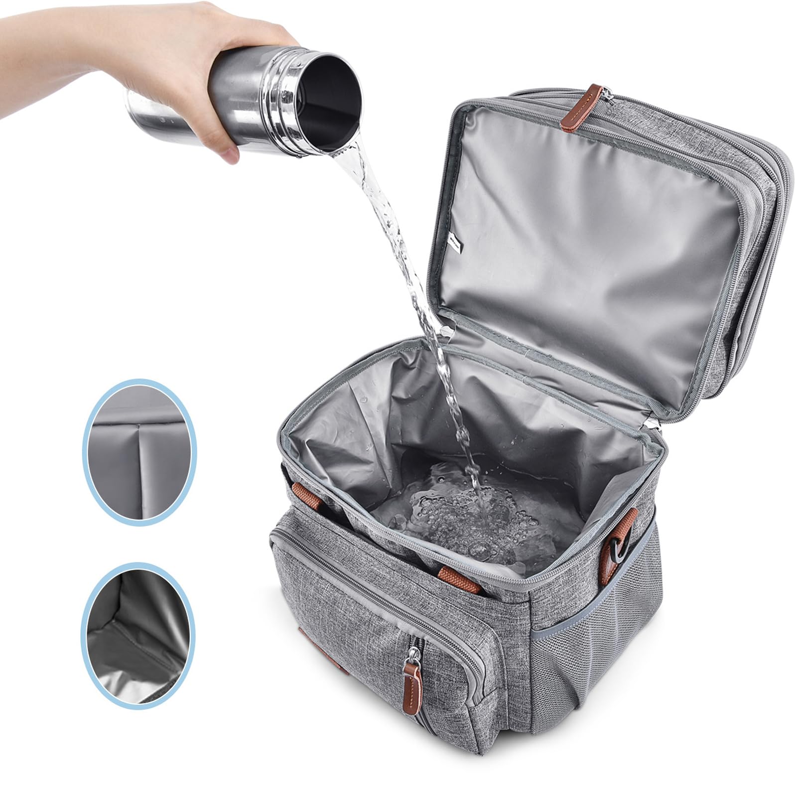 Robusta borsa termica impermeabile da picnic doppia fodera per campeggio viaggio in spiaggia cinghie regolabili spaziosi refrigeratori design pratico all'aperto refrigeratori