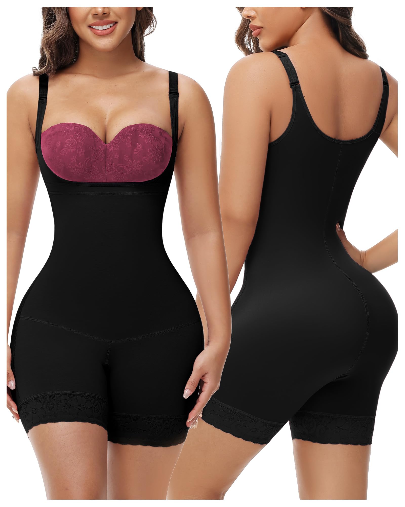 SHAPSHE Fajas Colombianas Shapewear for Women Seamless Butt Lifting Bodysuit Open Bust Post Surgery Body Shaper