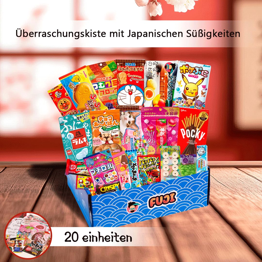 JAPON MARKET | JapanBox Sonderausgabe: Japanische Süßigkeiten Box | Premium Mystery Box Mit Japanischen Snacks, Sweets, Ramen, Schokolade, Candy Und Getränken | Snackbox | Süßigkeiten Box | Fuji
