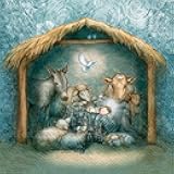 Boston International IHR Winter Holiday Christmas 3-Ply Paper Napkins, 20-Count Cocktail Size, Peace Nativity