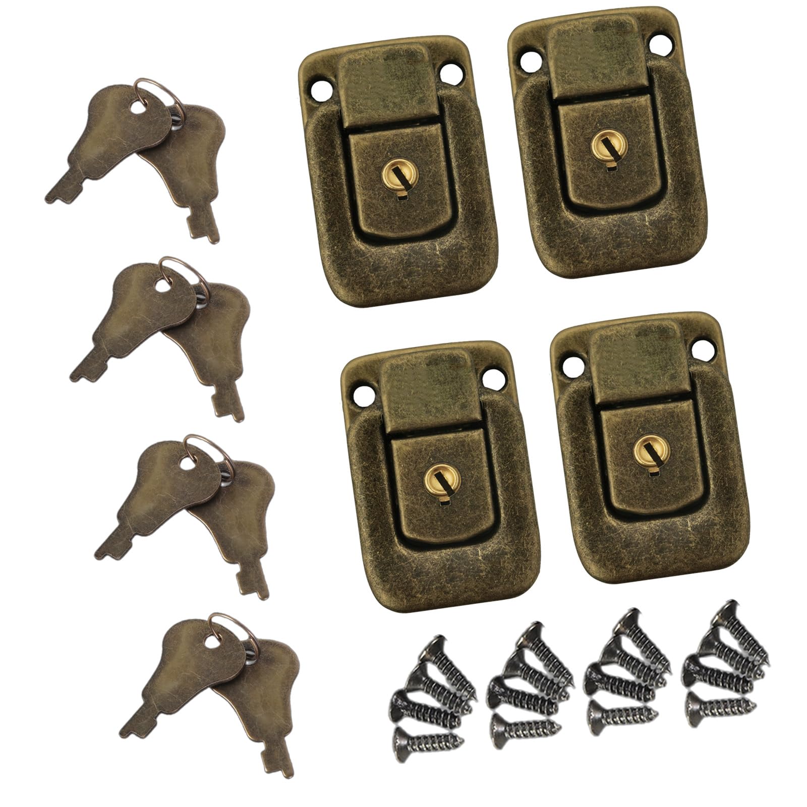 4Pieces Sturdy Iron Lock Buckles Portable Accessory For Jewelry Box And Wooden Case With Easy Installation Designs