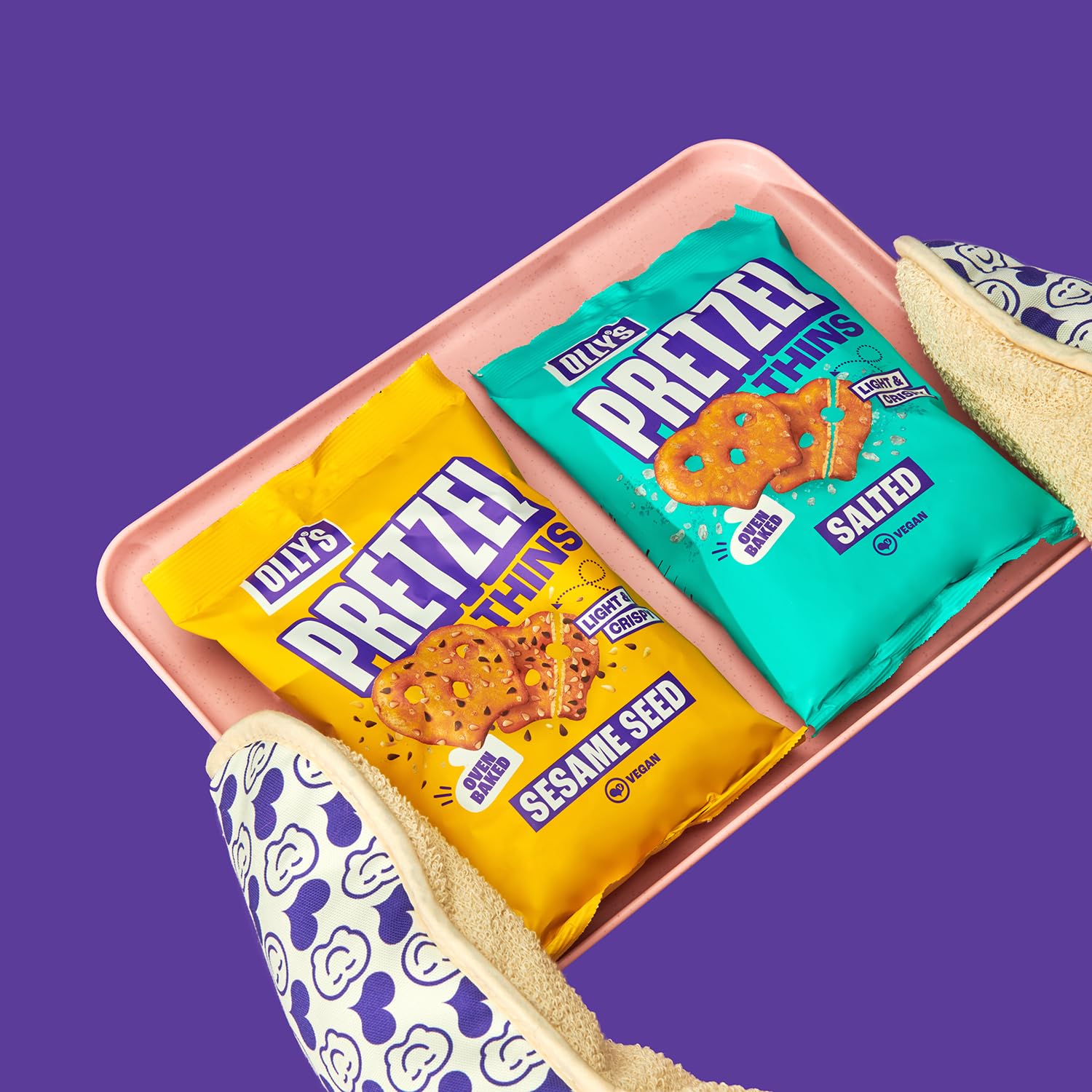 Olly's Pretzels horneados con Semillas de Sésamo, Snacks Veganos, Bolsa 140g