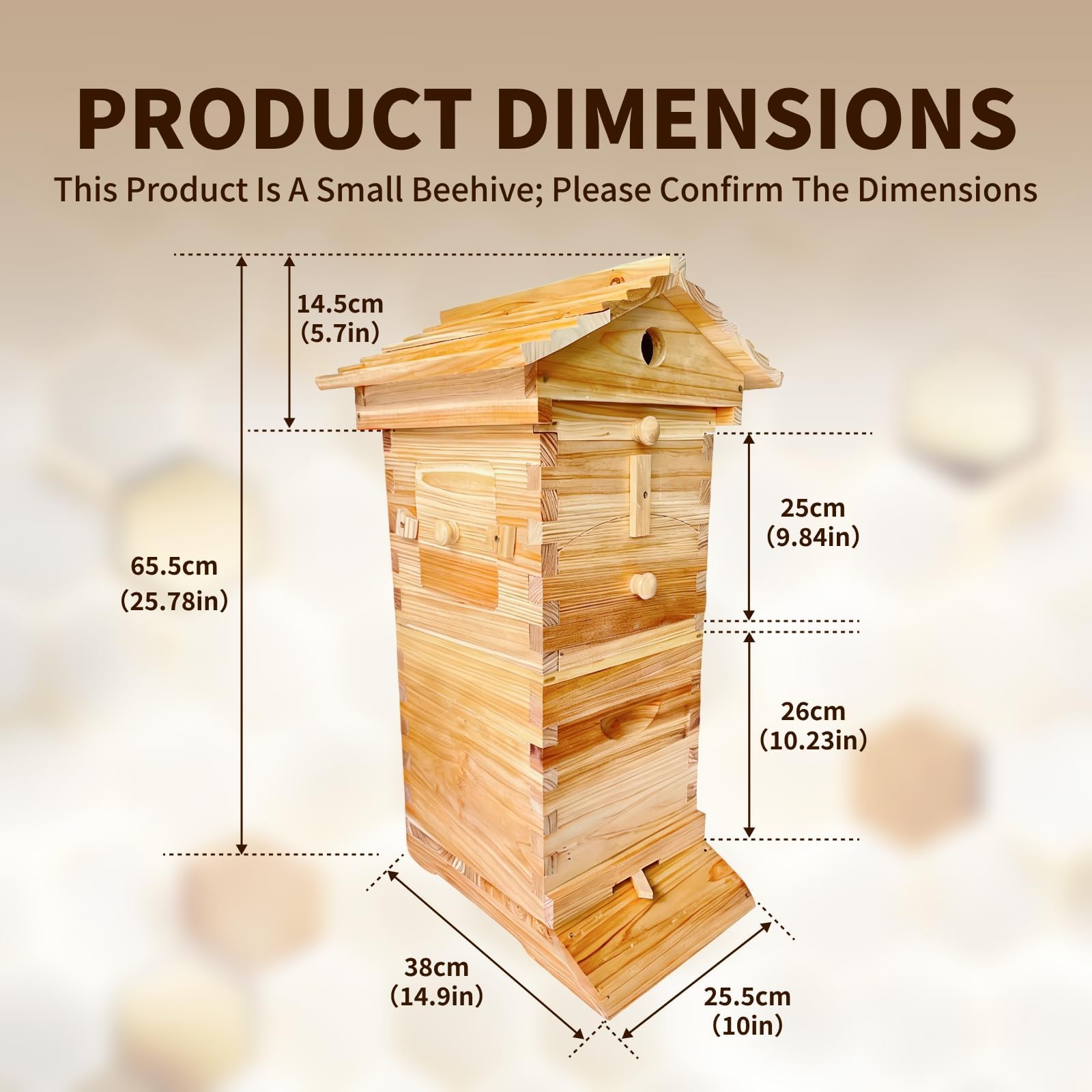 Scatola completa per apicoltura, kit iniziale per alveare, scatola per alveare in legno con telai scorrevoli per alveare automatico, per apicoltura, impollinatori da giardino