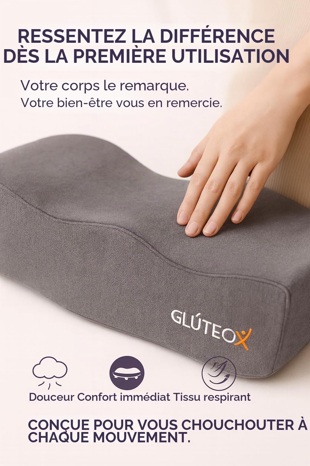 Coussin rehausseur de Fesses – Oreiller Ergonomique pour Silhouette définie et Posture BBL – Idéal pour l'exercice, Le Yoga et Le Pilates – Confort et Style à la Maison, au Bureau ou en