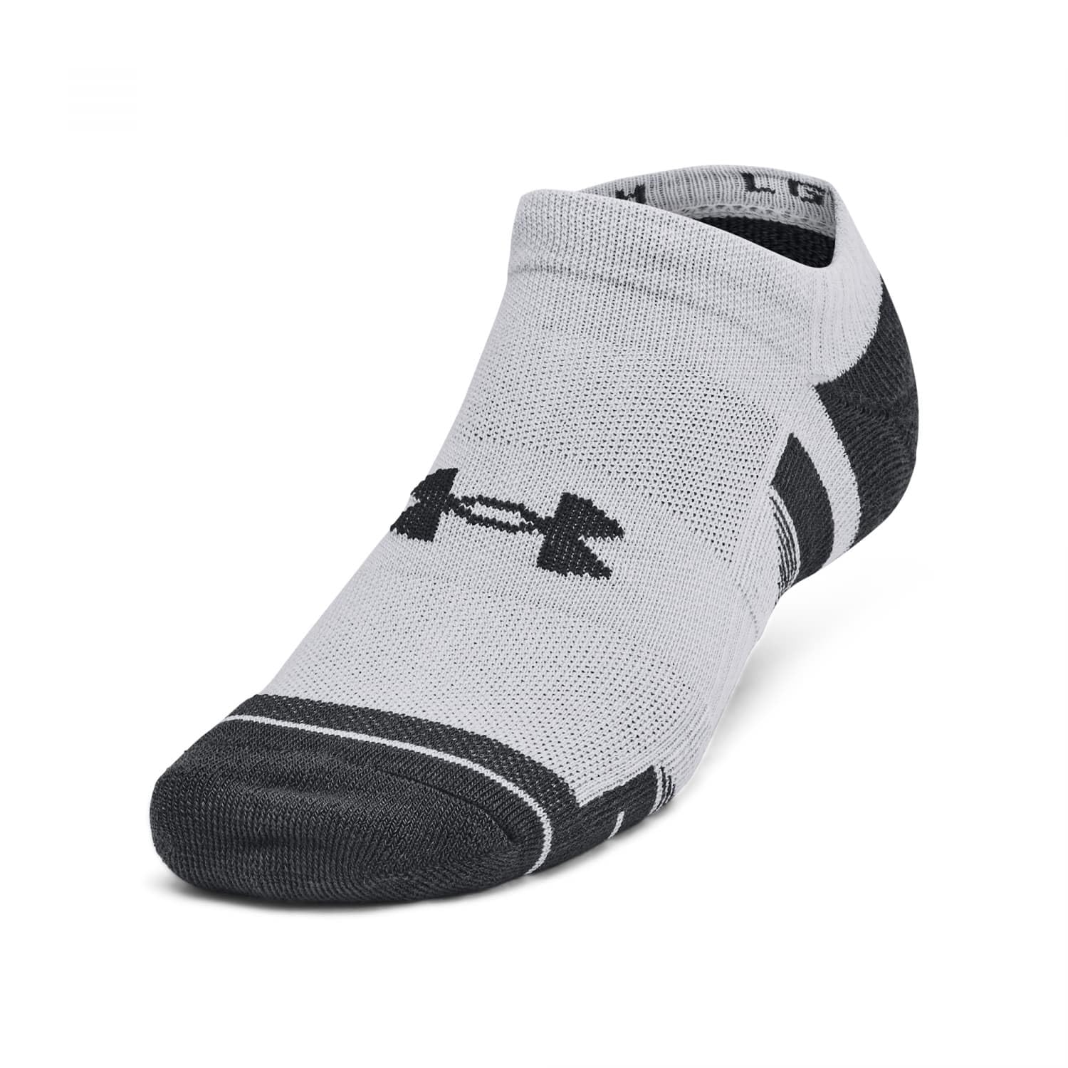 Under Armour Unisex UA Performance Tech No Show Socken Schweißableitend und Unterstützung des Fußgewölbes, Mod Gray-Jet Gray, X-Large – Ansicht 2