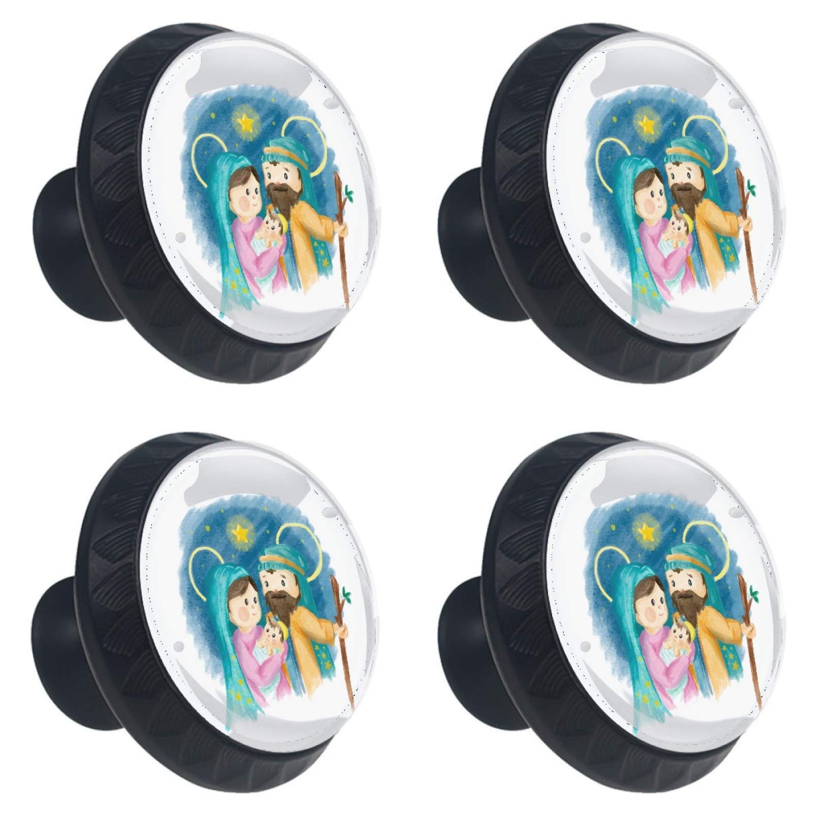 Boutons de meuble crèche de Noël en verre 30mm pour sublimer votre déco de fêtes