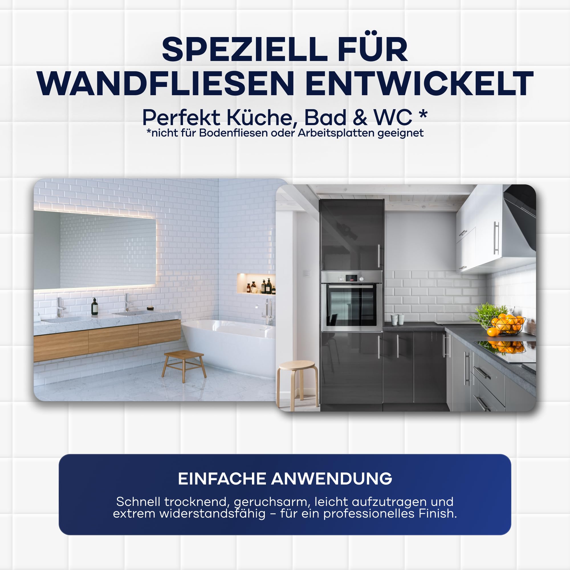 Plid® Farba do płytek łazienkowych i kuchennych [odporna na wilgoć] lakier do płytek w kolorze antracytowo-szarym, 1,5 l, do łazienki – malowanie płytek i lakierowanie wewnątrz – 3 w 1 kolor lakieru