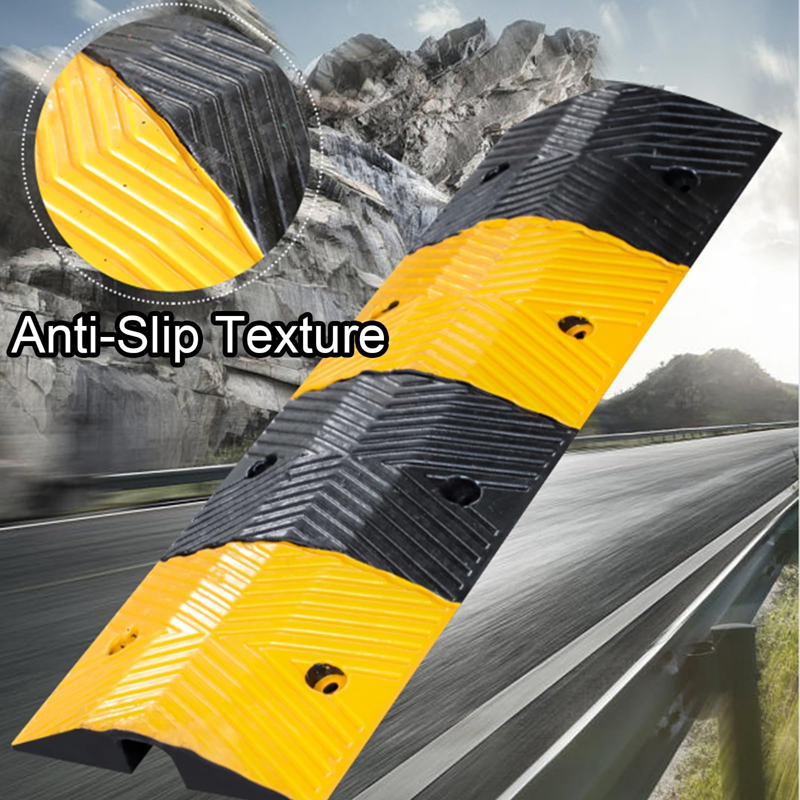 Cubre Cables Suelo de Goma para Entrada de Vehículos, Organizador de Cables de 1 Canal, Pasacables Suelo para Rampa de Carretera, Garaje, Asfalto y Hormigón(98 * 35 * 7cm/38.6 * 13.8 * 2.8in)