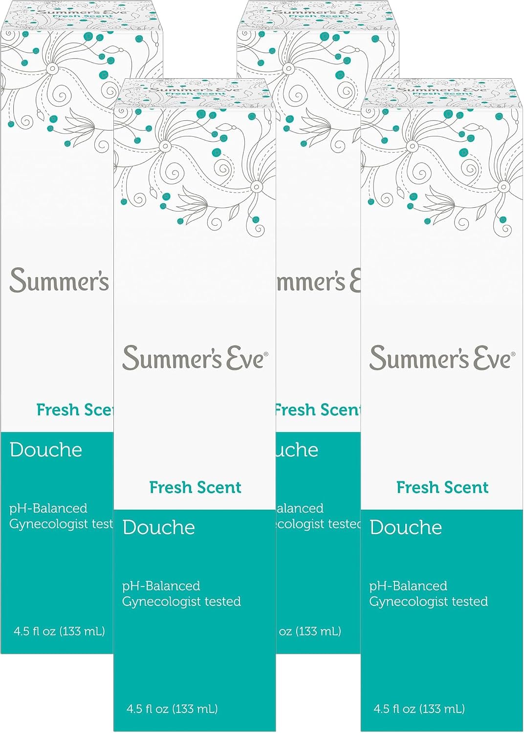 Summer's Eve Douche, Island Splash, Vaginal Douche for Women to Help Reduce Vaginal Odor, 4.5 oz, 4-Count