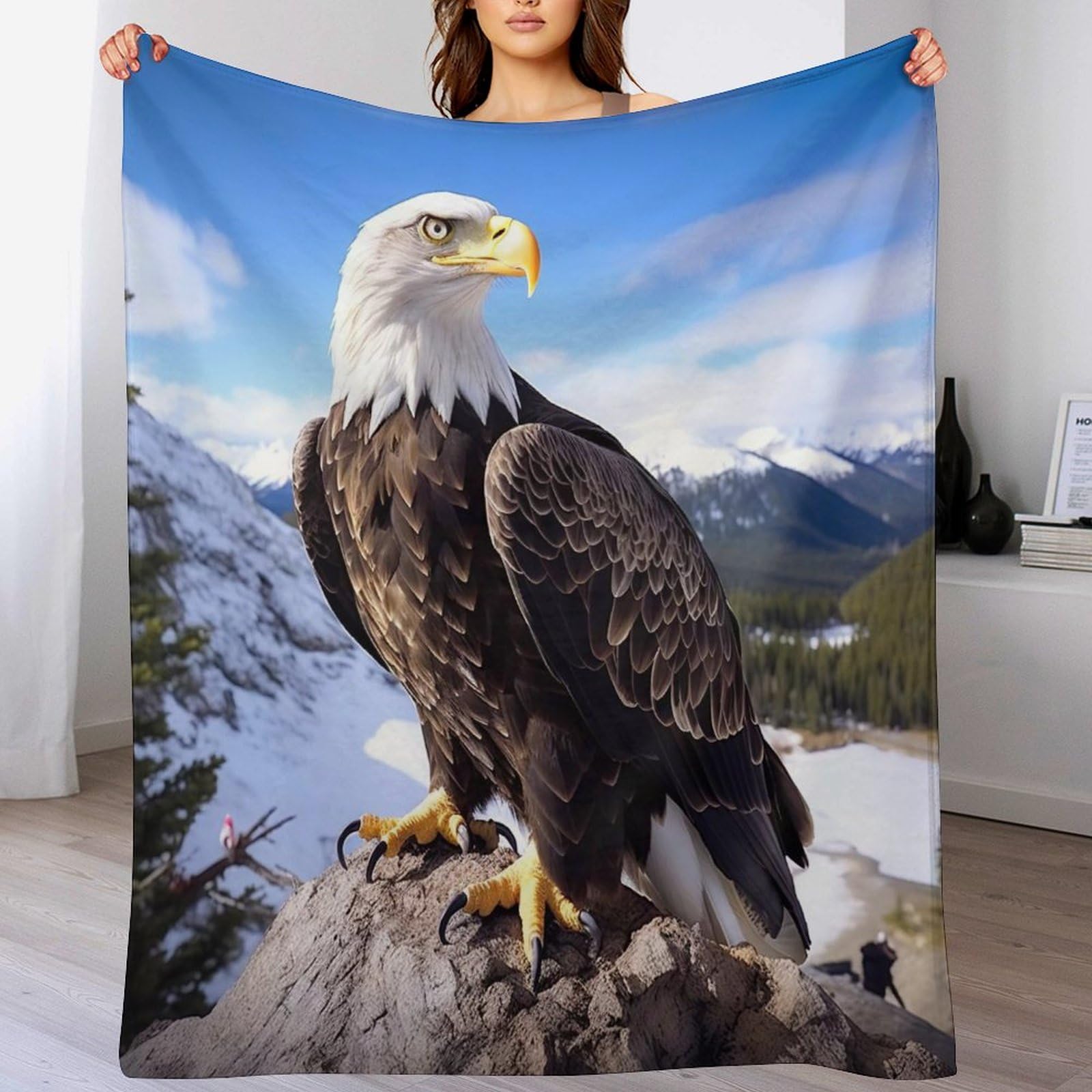 Manta de forro polar para sofá y cama pequeña Águila Bedding de 140x180 cm