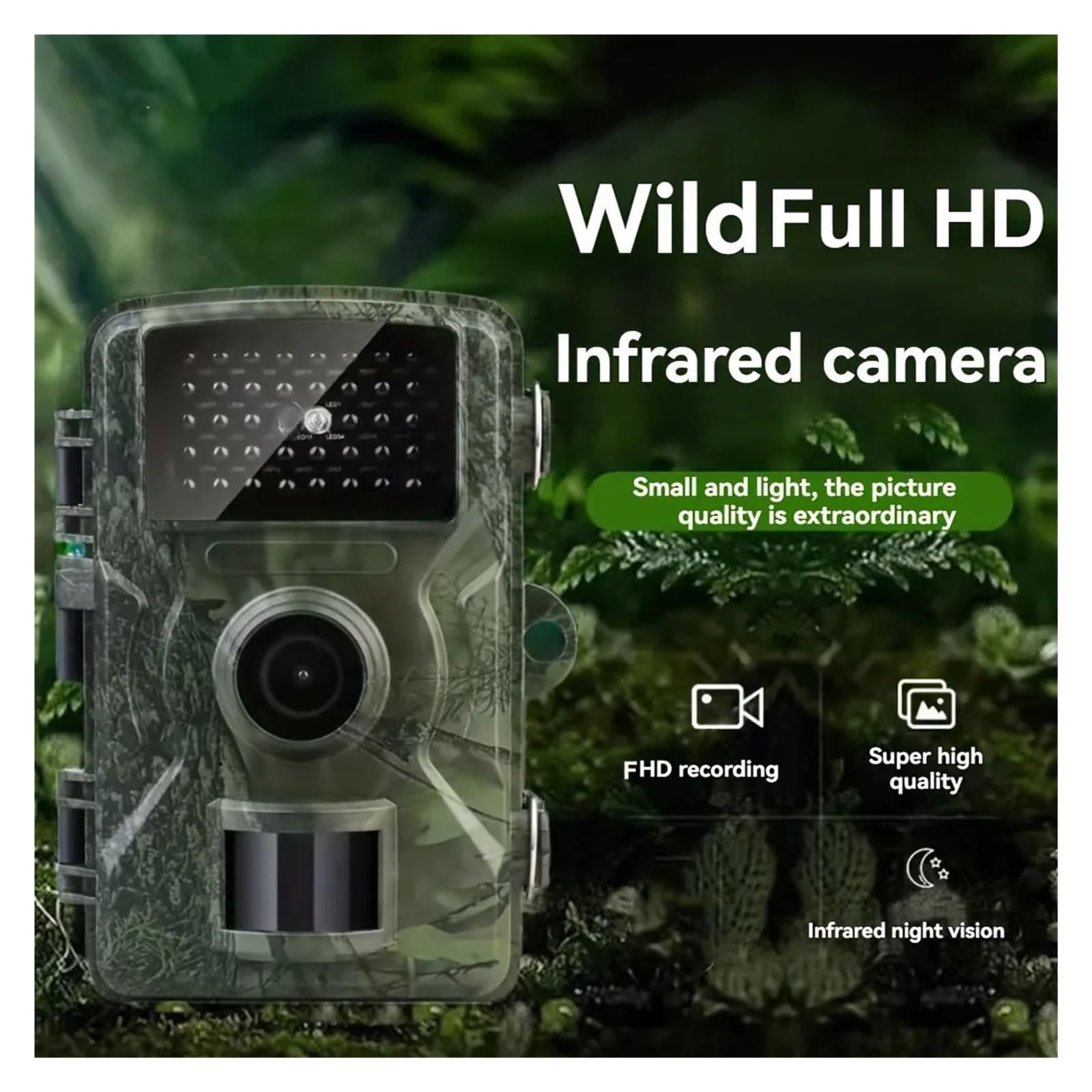 Wodoodporna Kamera Myśliwska Dziki Szlak Do Gier Noktowizor Na Podczerwień Zewnątrz Aktywowany Ruchem Śledzenie Z Pułapką Fotograficzną Dzika WyraźNe Obrazy I Filmy(With 32GB Card)