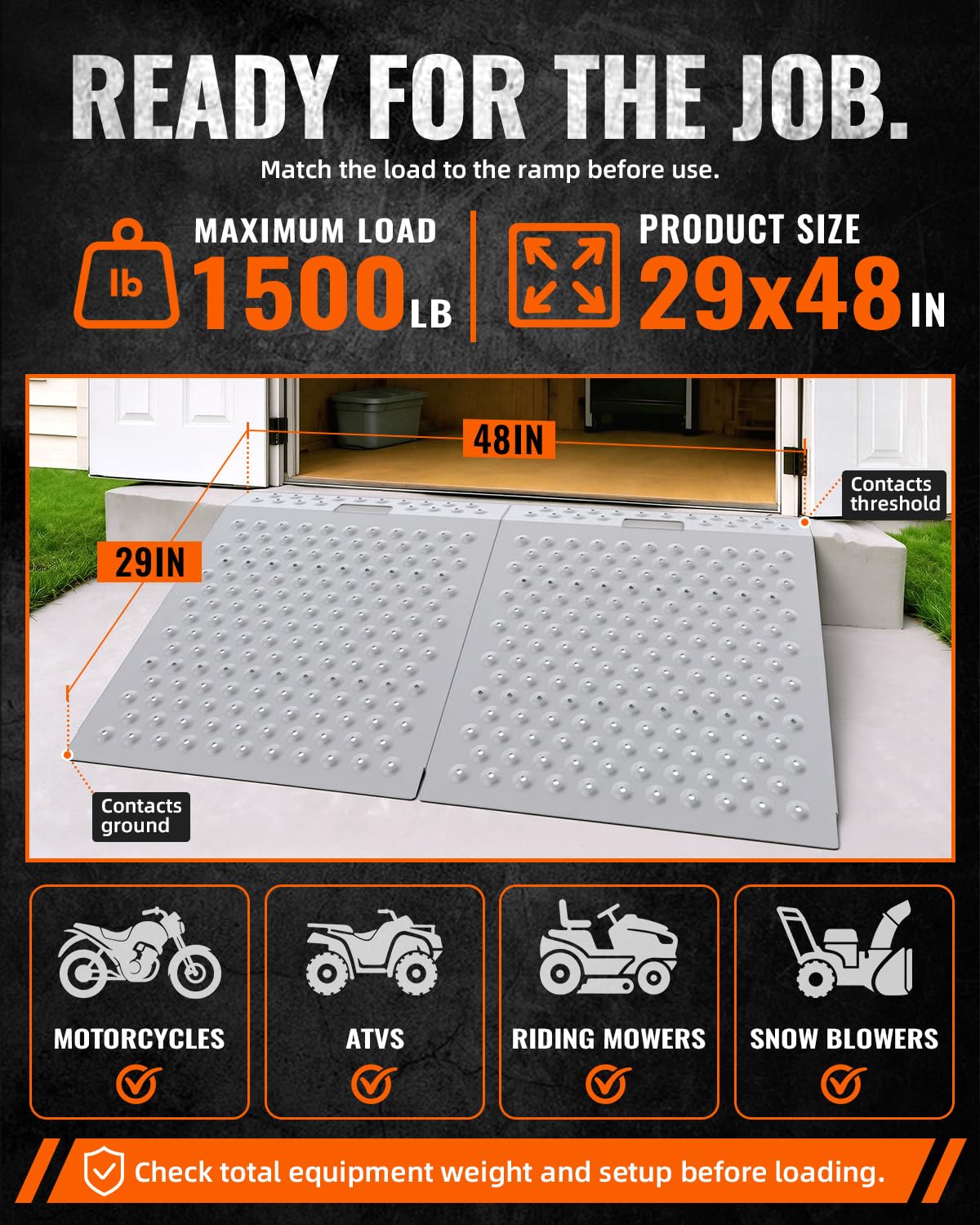 Heavy-Duty Shed Ramps - 1500lbs Capacity -2