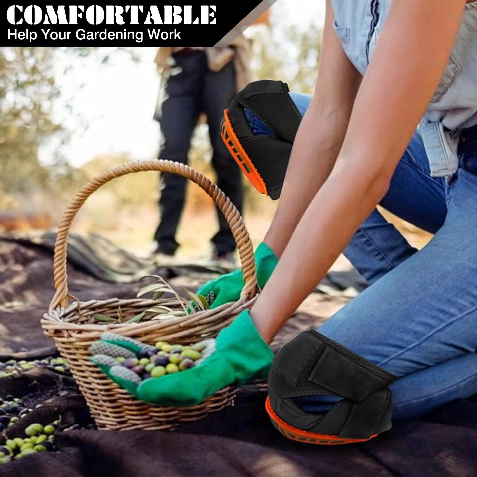 Zorplex Genouillère Travail, Genouillères avec Rembourrage en robuste et Coussin de Gel, Sangles Antidérapantes Réglables, pour Genouillère Carreleur, le Jardinage et la Construction pour Gardning