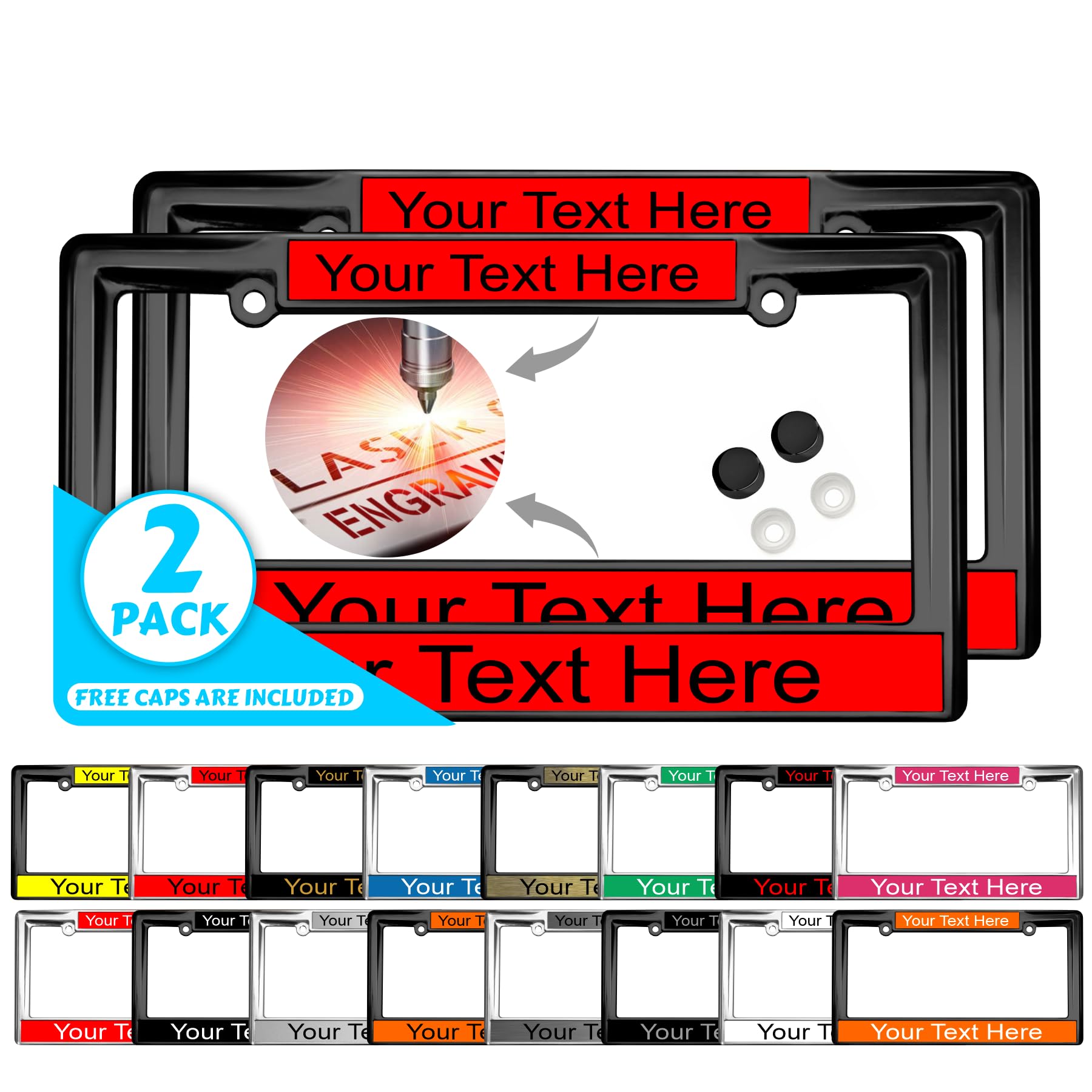Custom Personalized Heavy Duty Metal Laser Engraved Car License Plate Frame wit - Picture 73 of 113