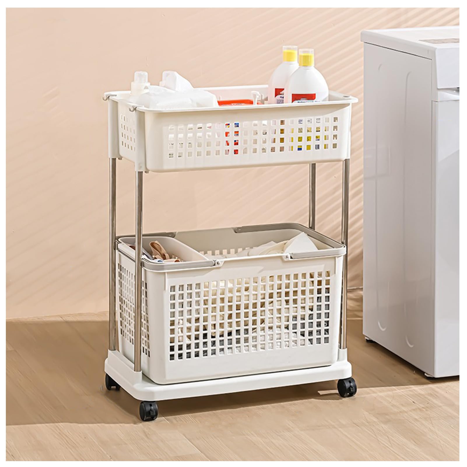 Bathroom Dirty Clothes Basket, Multi-Layer Storage Basket, Household Multi-Function Dirty Clothes Basket