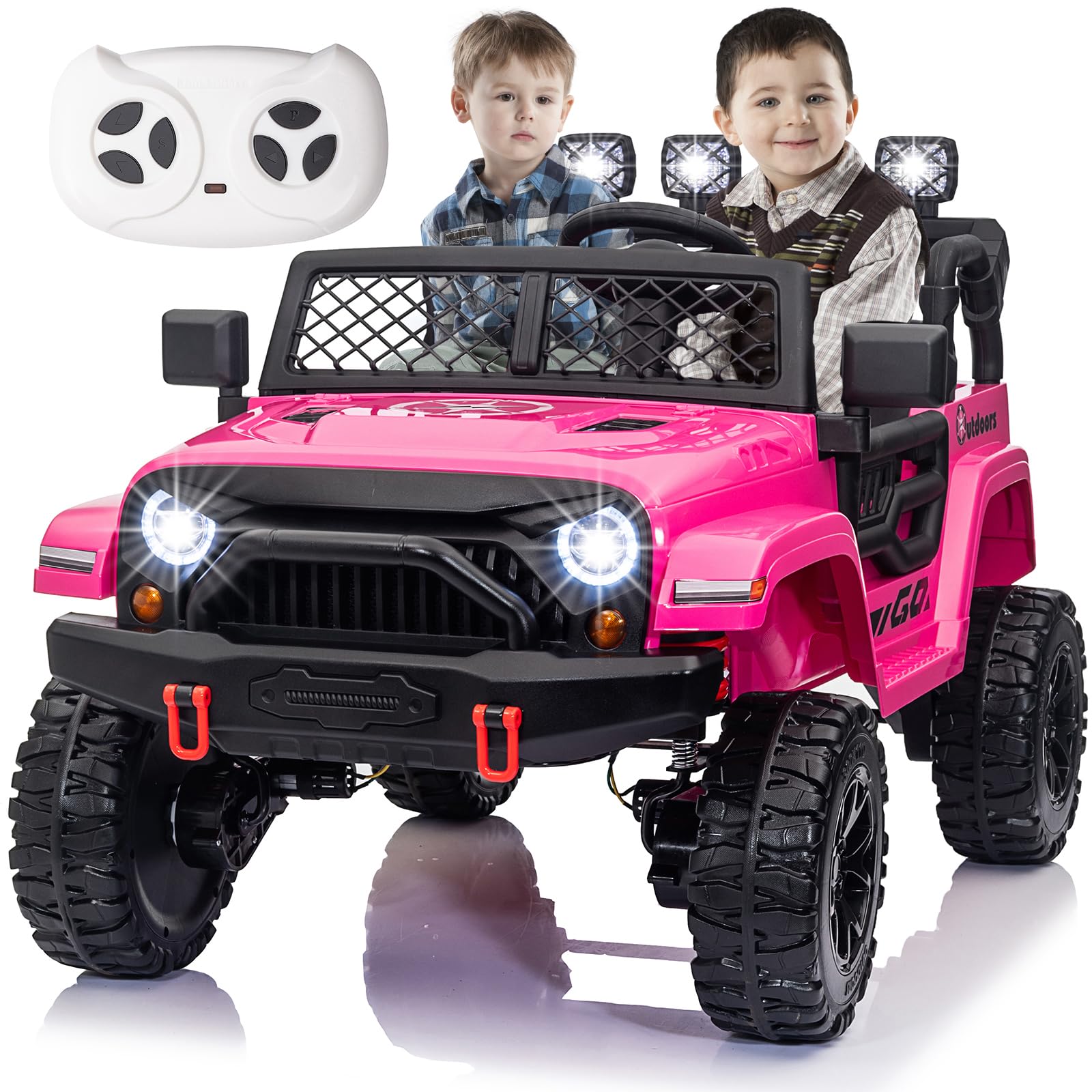 LUIBAS 24V Kids Ride-On UTV With Remote Control - 4WD Electric Toy Car With LED Lights & Bluetooth