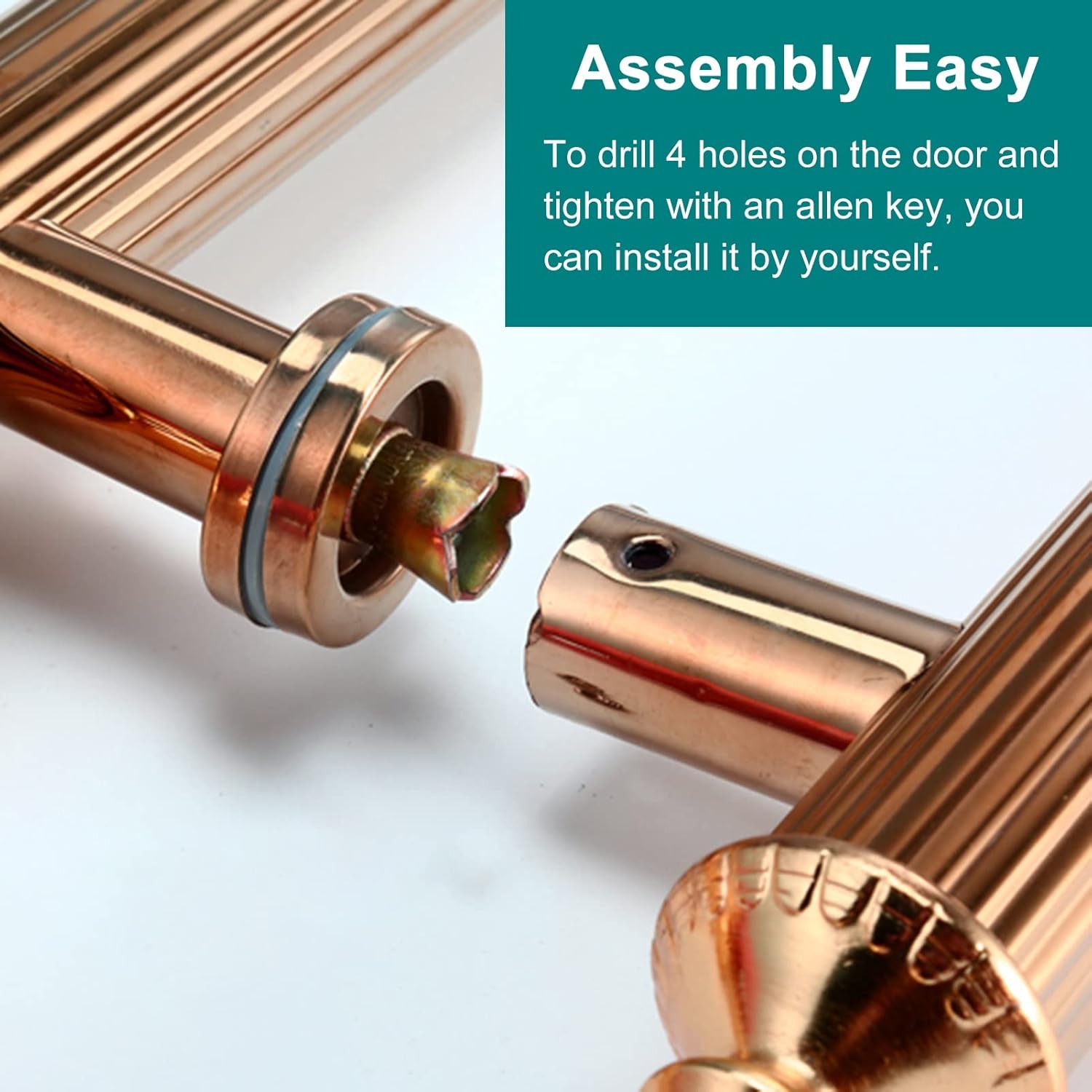 Antique Door Handle Hardware, Home Shop Warehouse, Rustic Push Pull Door Handles, Customizable Sliding Interior Door Handle with Fittings/Gold/60Cm/23.6In