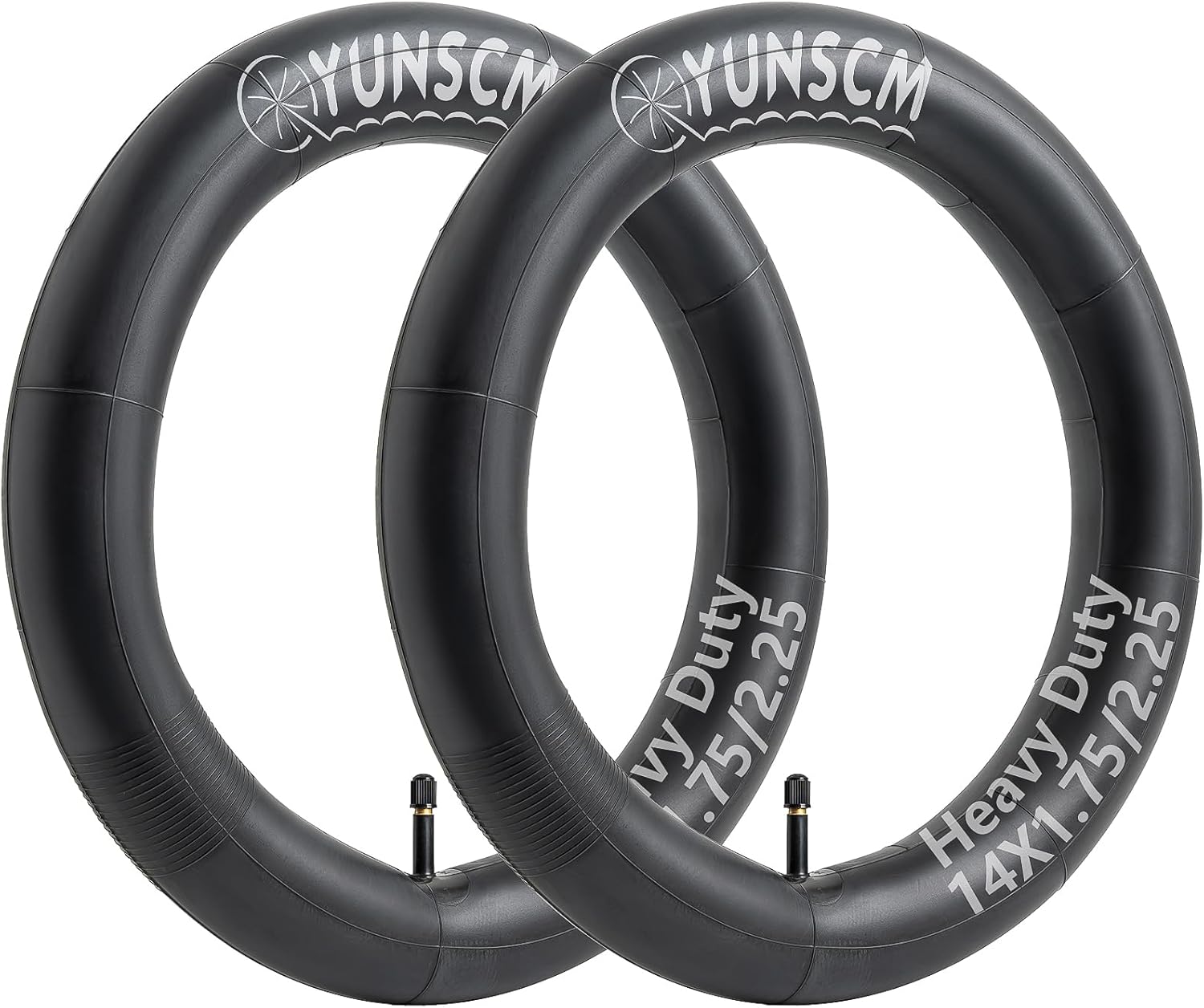 YUNSCM 2-PCS 14" Heavy Duty Bike Tubes 14x1.75/2.25 Schrader Valve 45/57-254 Inner Tubes Compatible with 14x1.75 14x1.95 14x2.0 14x2.125 14x2.25 E-Bike Bicycle Tire Tubes