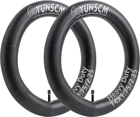 14 Heavy Duty Bike Tubes 14 E-Bike Tubes 14x1.75/2.25 Kids Bicycle Tubes | 14 Inch Bike Tubes Compatible with 14x1.75/1.95/2.125/2.25 City, Kids Riding Bicycle Tire Tubes Schrader Valve AV32MM 2-PCS