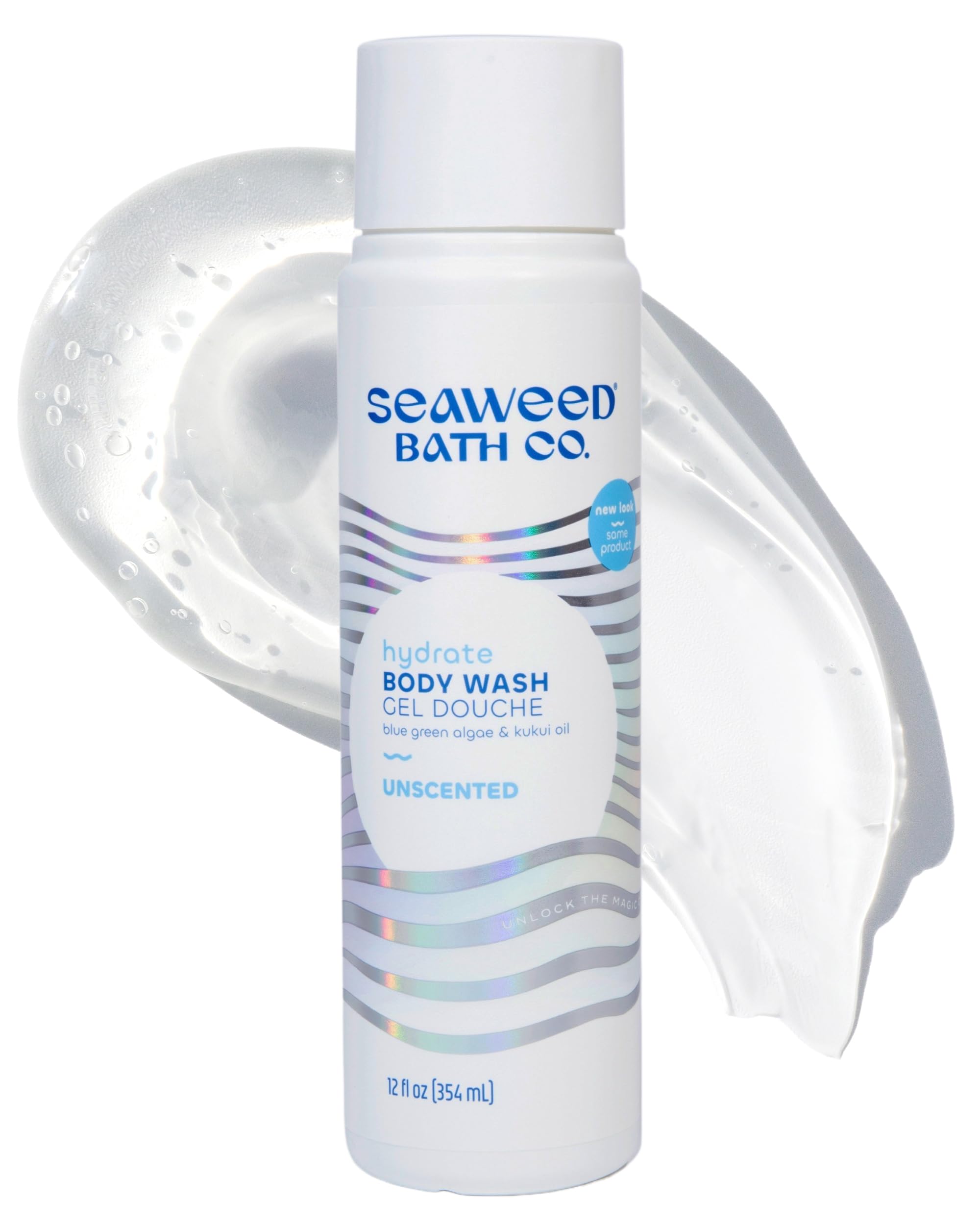 Seaweed Bath Co Hydrate Body Wash - Unscented - Foaming Shower Gel Cleanser with Natural Ingredients - Fragrance