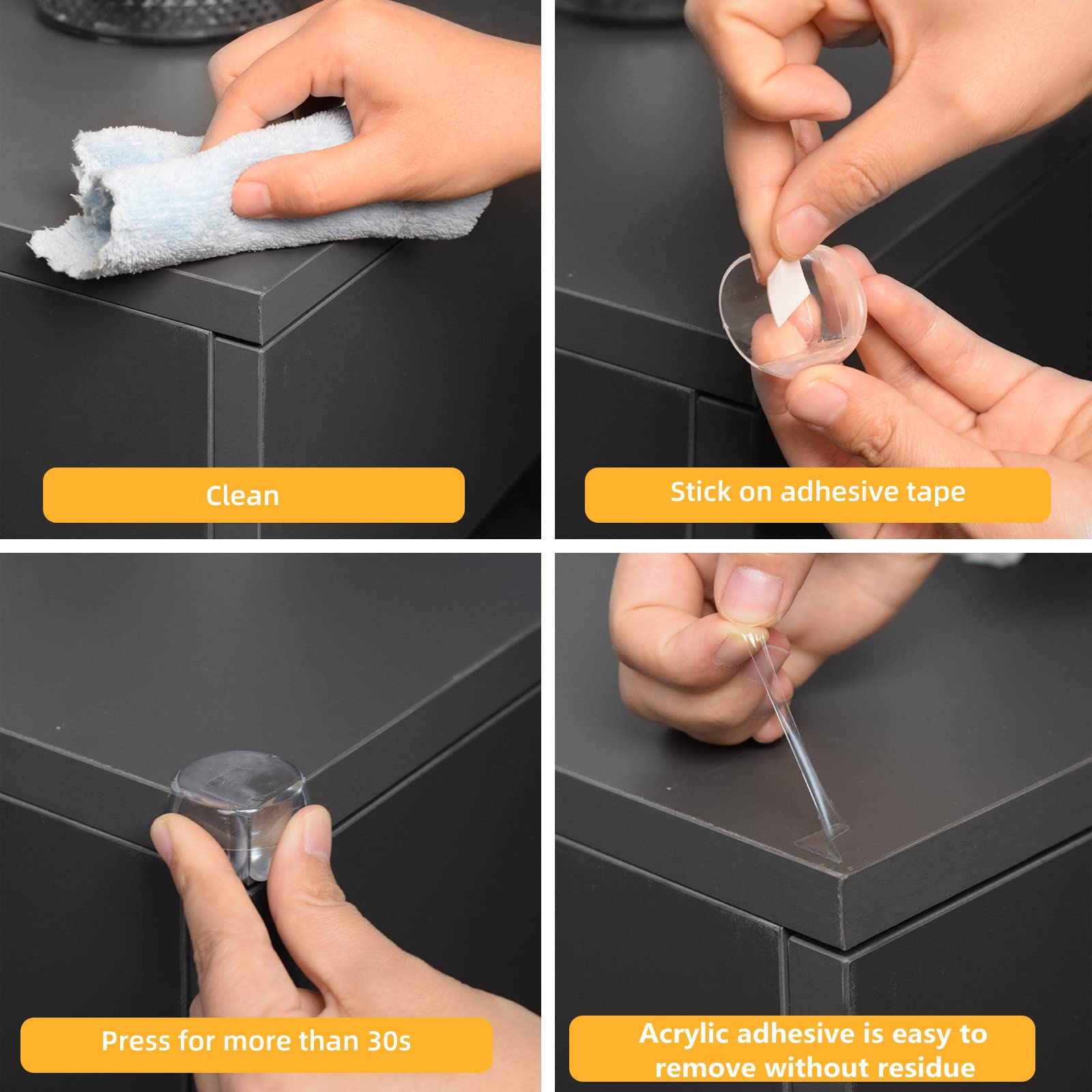 Clear Corner Protectors for Kids 20 Packs Baby Proofing Corners Child Safety Corner Guards for Furniture Against Sharp Corners - Image 4
