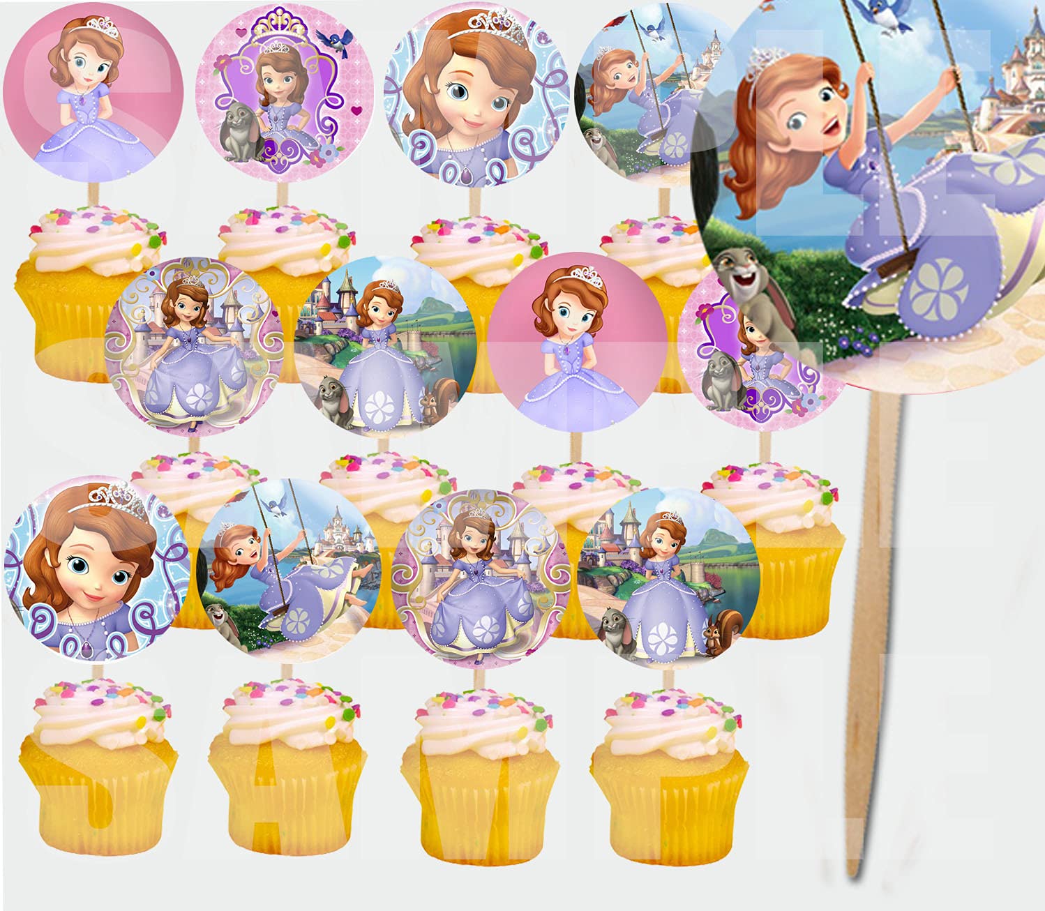 Sofia The First Cupcake Toppers SOFIA THE FIRST Edible Cake Topper