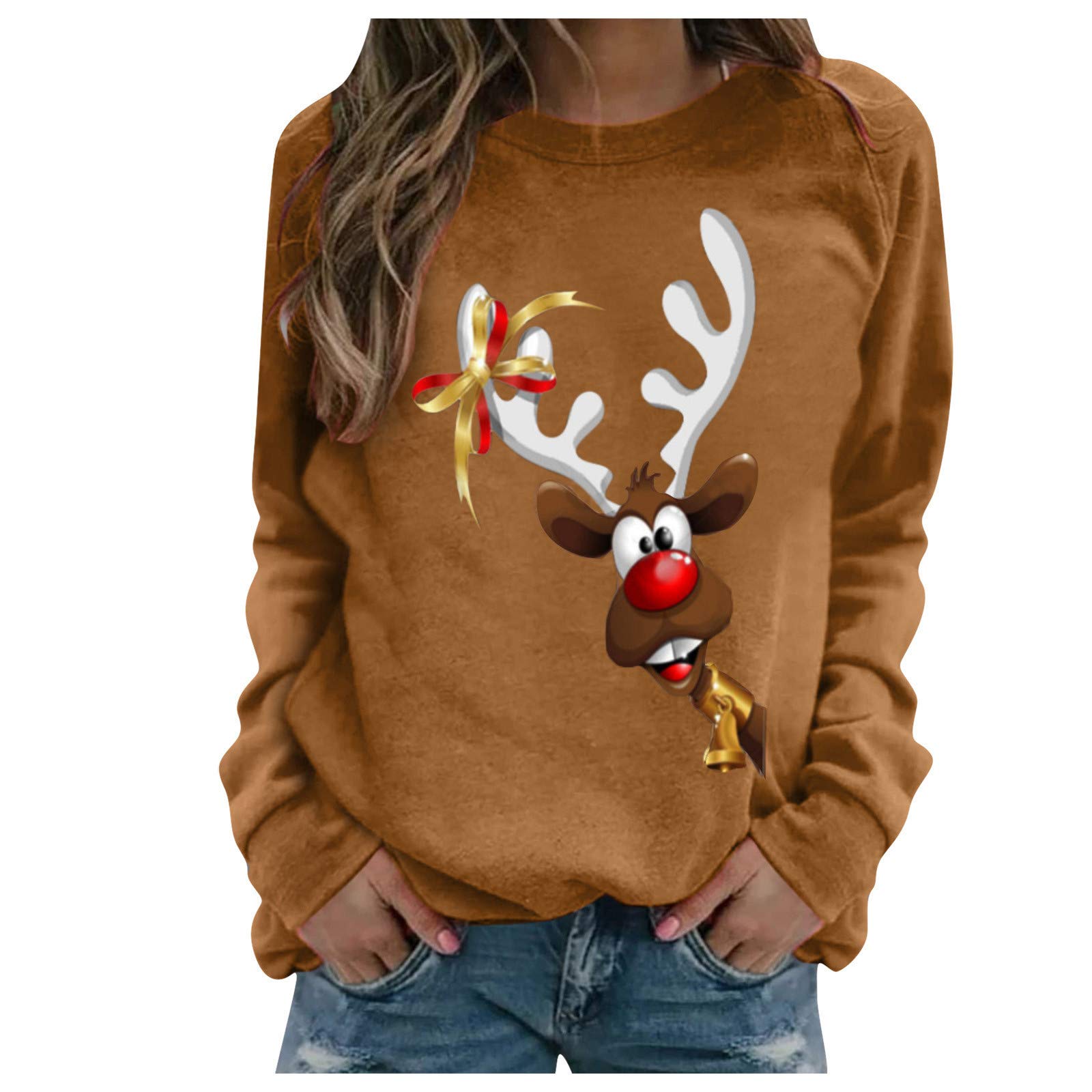 SHAOBGEChristmas Shirt for Women Loose Fit Hoodies For Women Cropped Black Hoodie Womens Hiking Sweater Womens Flower Hoodie