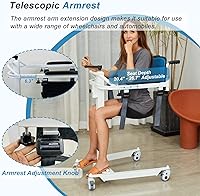 Vista 5 de Silla elevadora de paciente para el hogar, elevador portátil de silla de ruedas con 2 cojines, elevador de transferencia de sillas de ruedas a