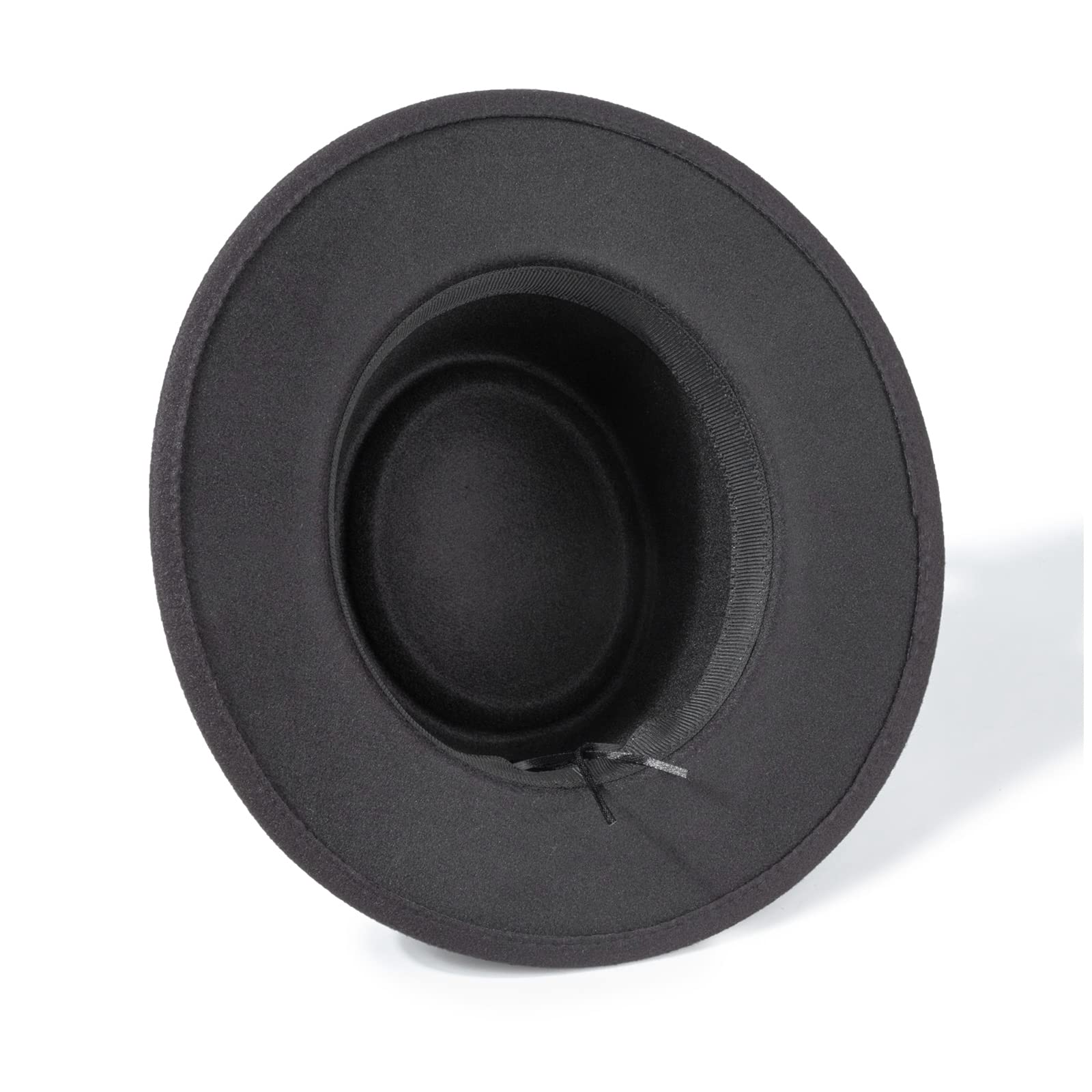 DRESHOW Sombrero de ala ancha Fedora para mujer Hebilla de cinturón Retro Panamá Floppy Hat