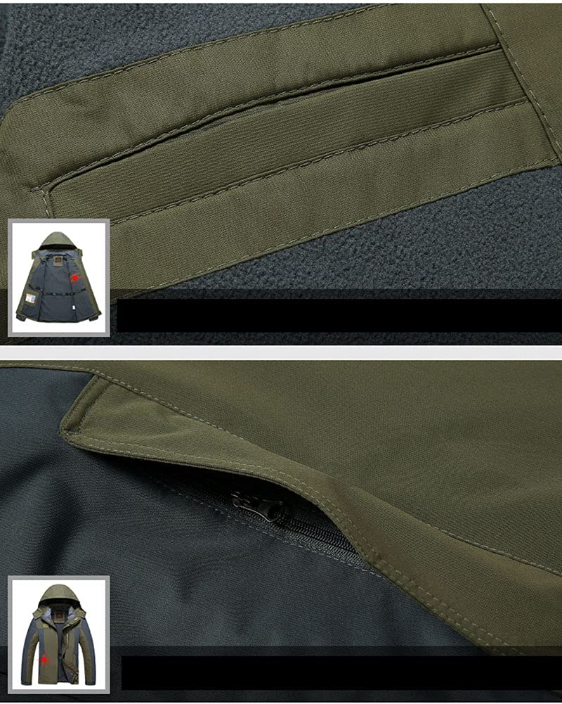 Męska kurtka softshellowa, lekka, wodoodporna, wiatroszczelna, zimowa, outdoorowa, narciarska, zamek błyskawiczny, wędrówki, kemping, kurtka górska, Czarny, M