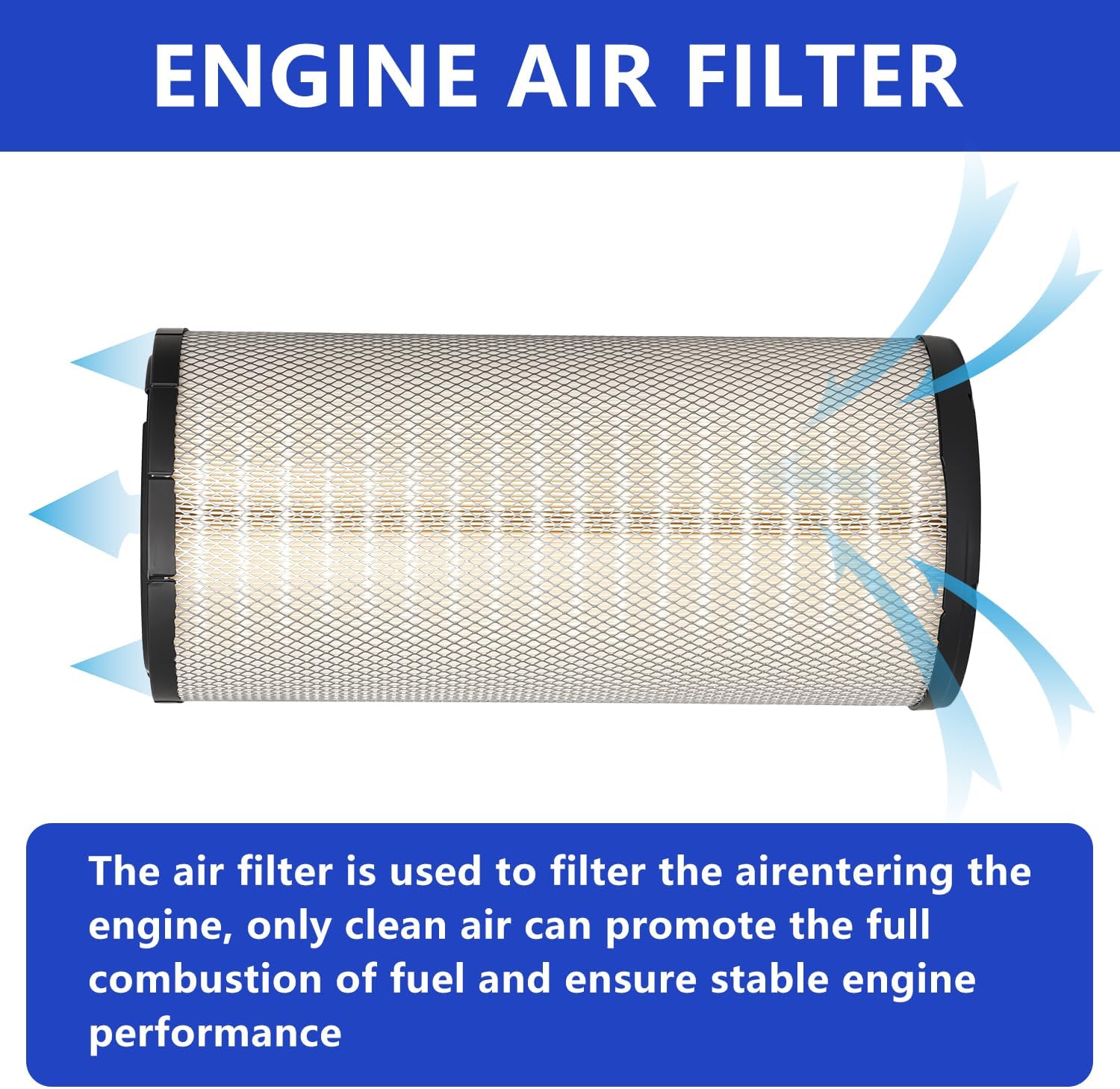 AF25247 Engine Air Filter - Compatible with Freightliners, Western Star 4900, Peterbilt & KW trucks - Replaces P534816, LAF4816, RS3539, CA8180, DNP534816, 1842427, Wix 46843