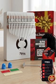 Midex KLX-550 White Color Real Wood Kalimba 17 Keys Full Set