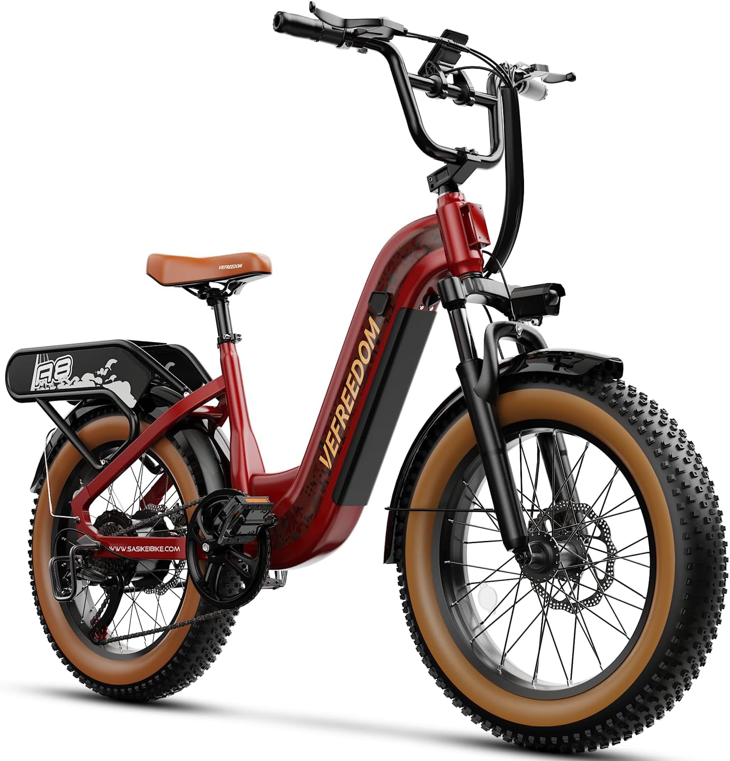 VEFREEDOM 1500W Motor Electric Bike for Adults 80 Miles 30MPH Ebike 20" x 4 Fat Tire 48V 20Ah Removable Battery Mountain E Bike Commuter Front Suspension Bicycles Men Women